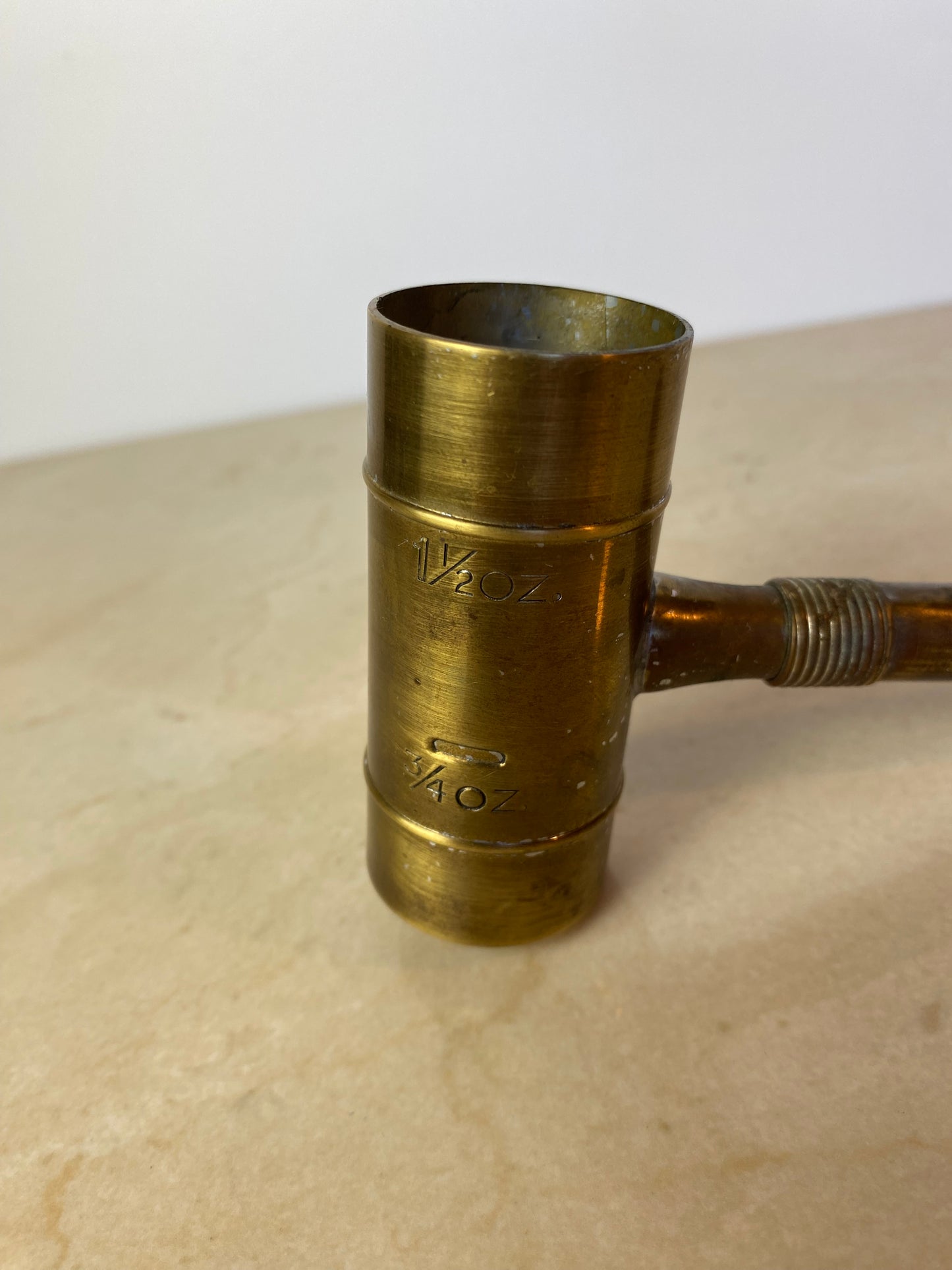 Vintage Chase Usa Art Deco Brass Jigger With Bottle Opener