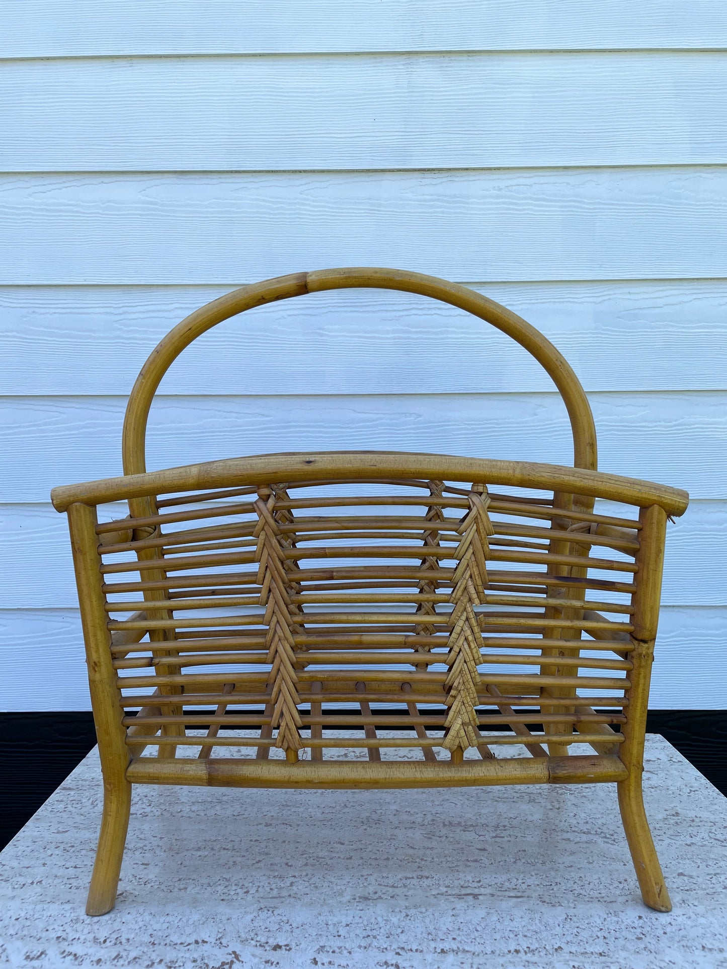 Vintage Boho Bamboo Magazine Rack