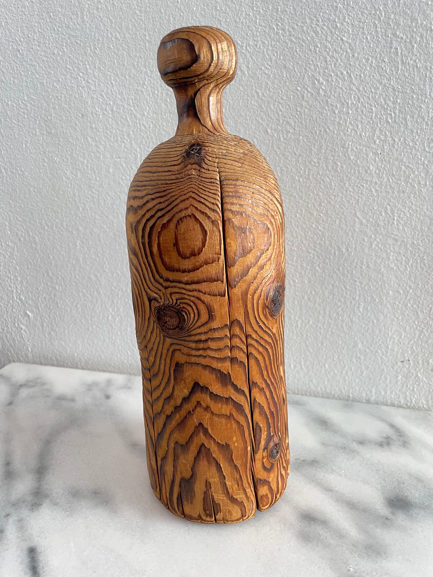 Vintage Robert Cumpston Handmade Wood Rustic Weedpot Bottle Form