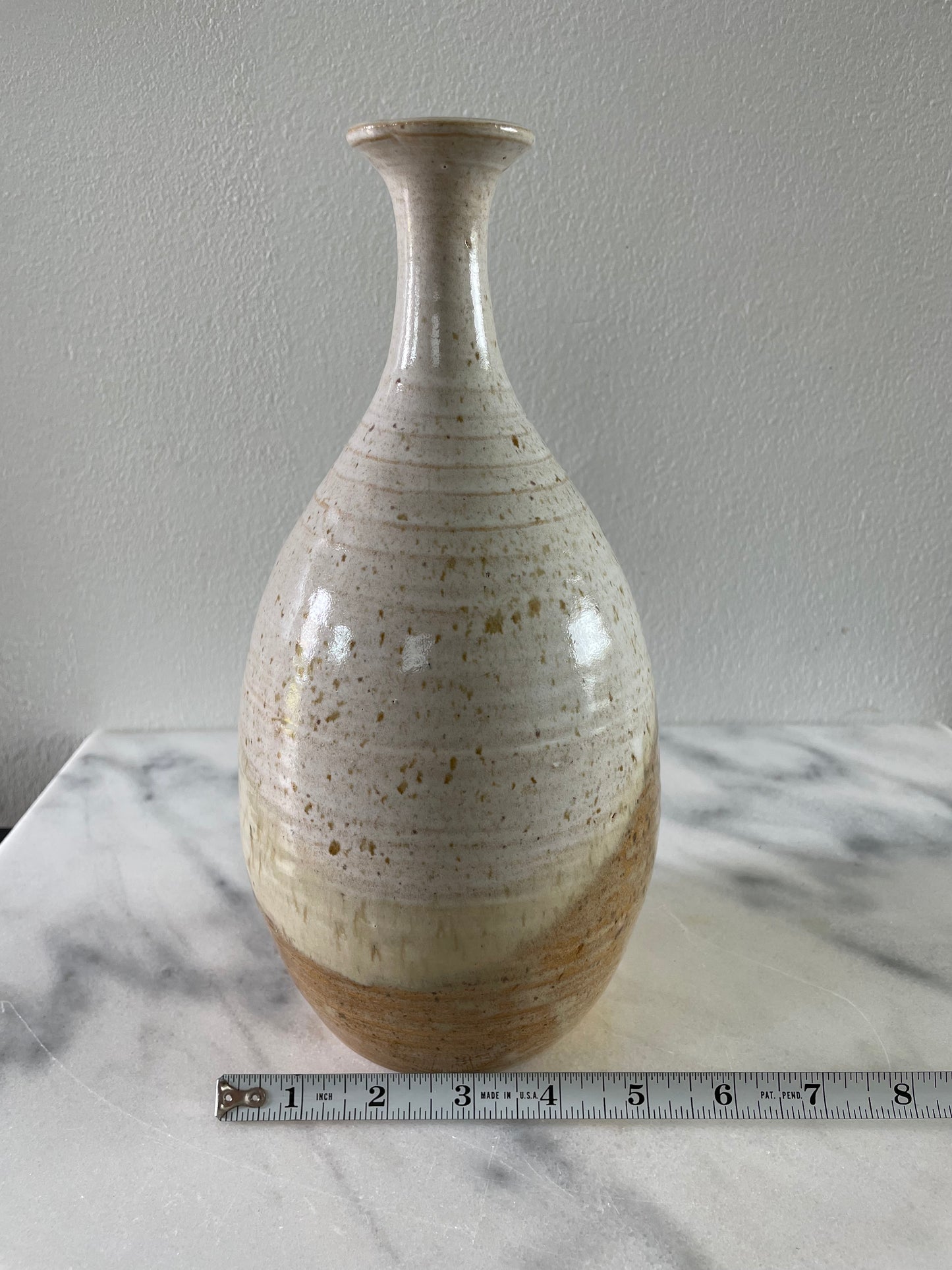 Mid-Century Signed Studio Ceramic Bottle Form Vase