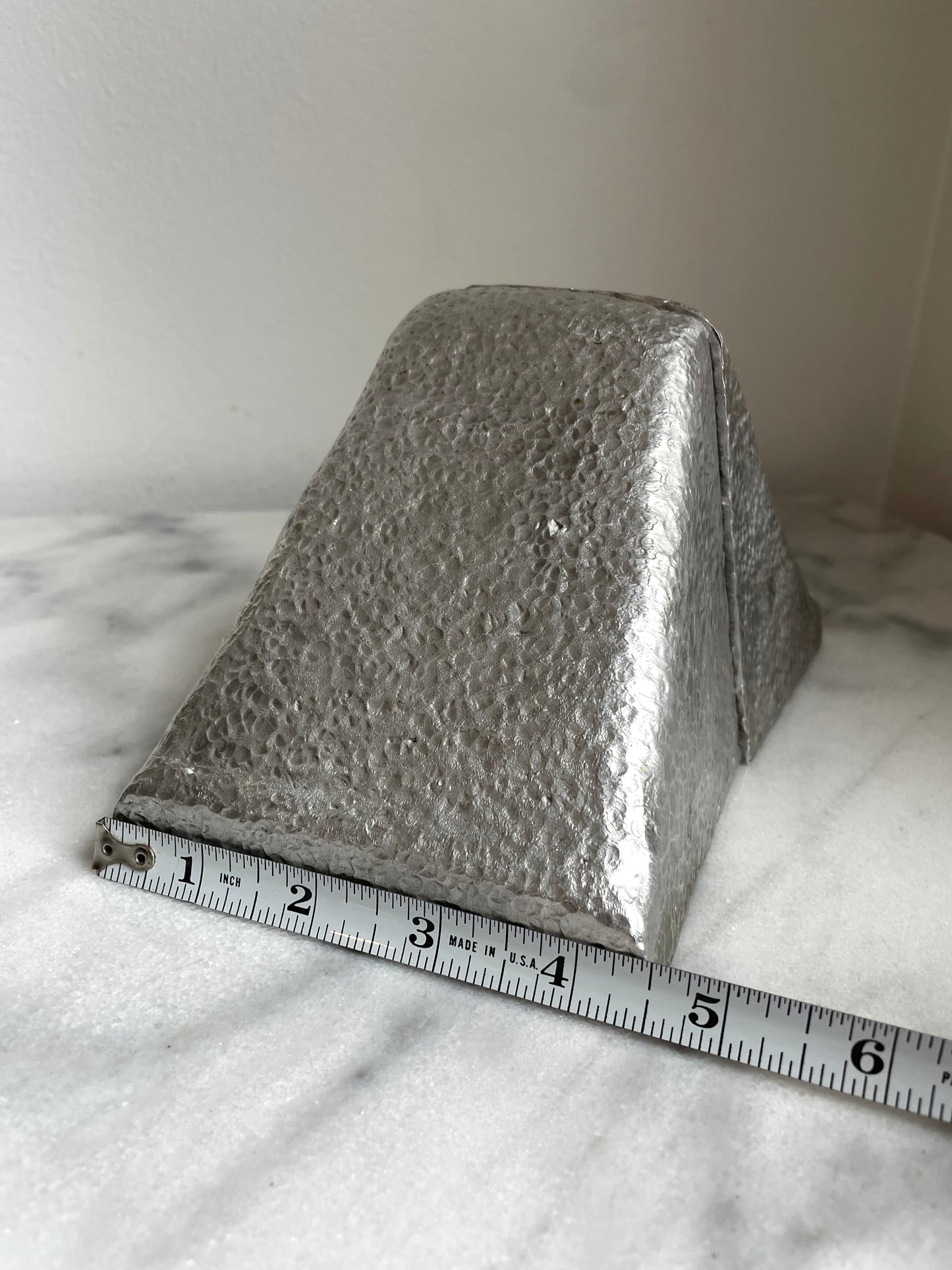 Late 20th Century Triangular Solid Aluminum Wedge Bookends- a Pair