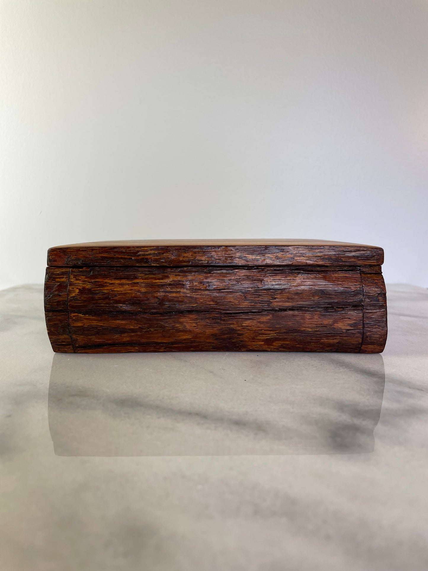 Mid 20th Century Hand Crafted Live Edge Wood Stash Box