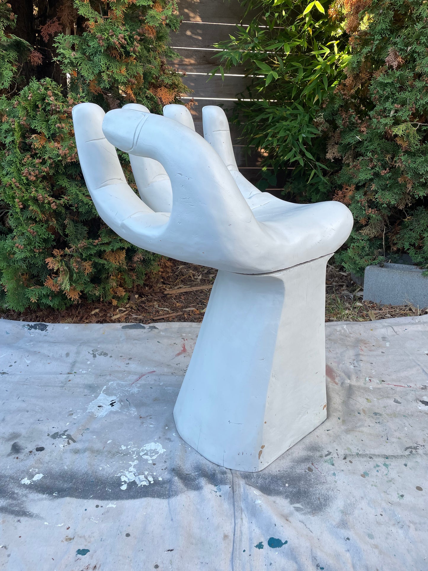 1970s Vintage Wooden Hand Chair – Sculptural Surrealist Art Seat