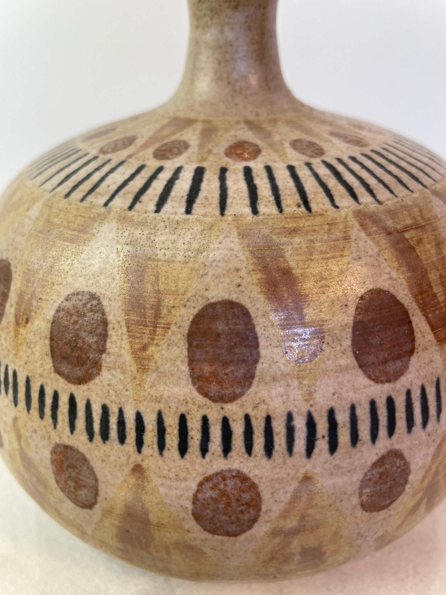 Mid 20th Century Ceramic Weedpot With Archaizing Decoration