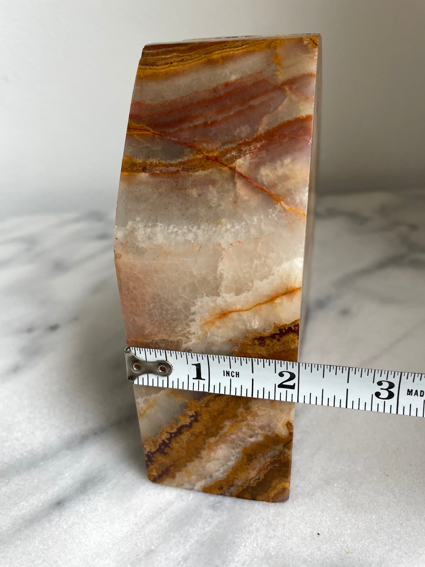 Vintage Solid Agate Slice Bookends- a Pair