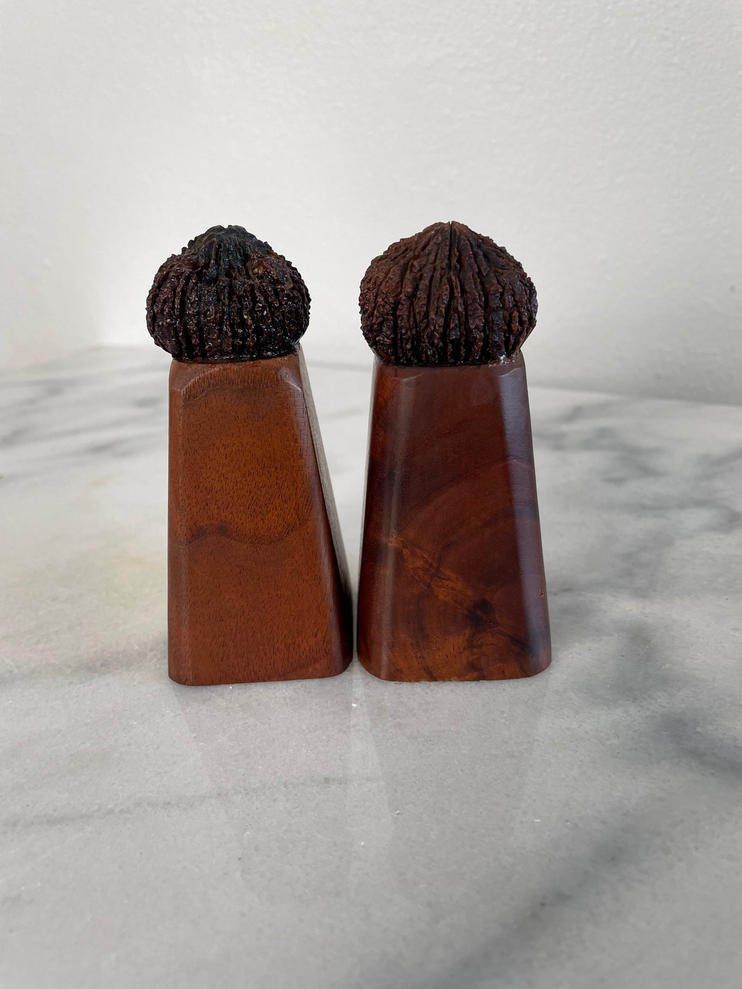 Vintage Black Walnut Salt & Pepper Shakers- a Pair