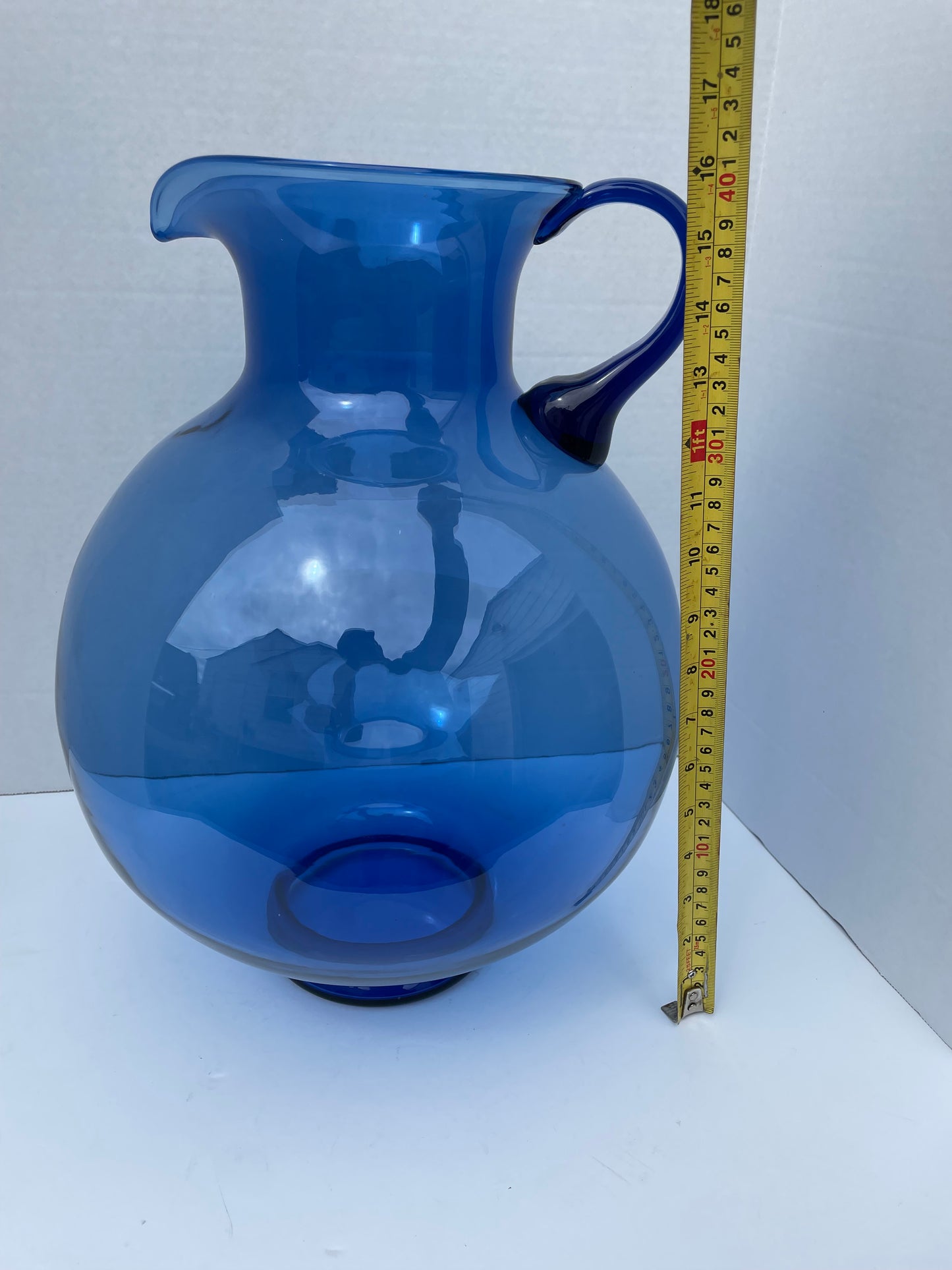 Large Hand Blown Blue Glassware for Tiara Exclusives Circa 1970s