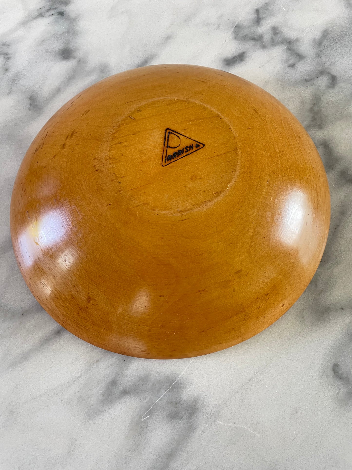 Mid 20th Century Parrish Chicago Turned Solid Maple Wood Dough Bowl