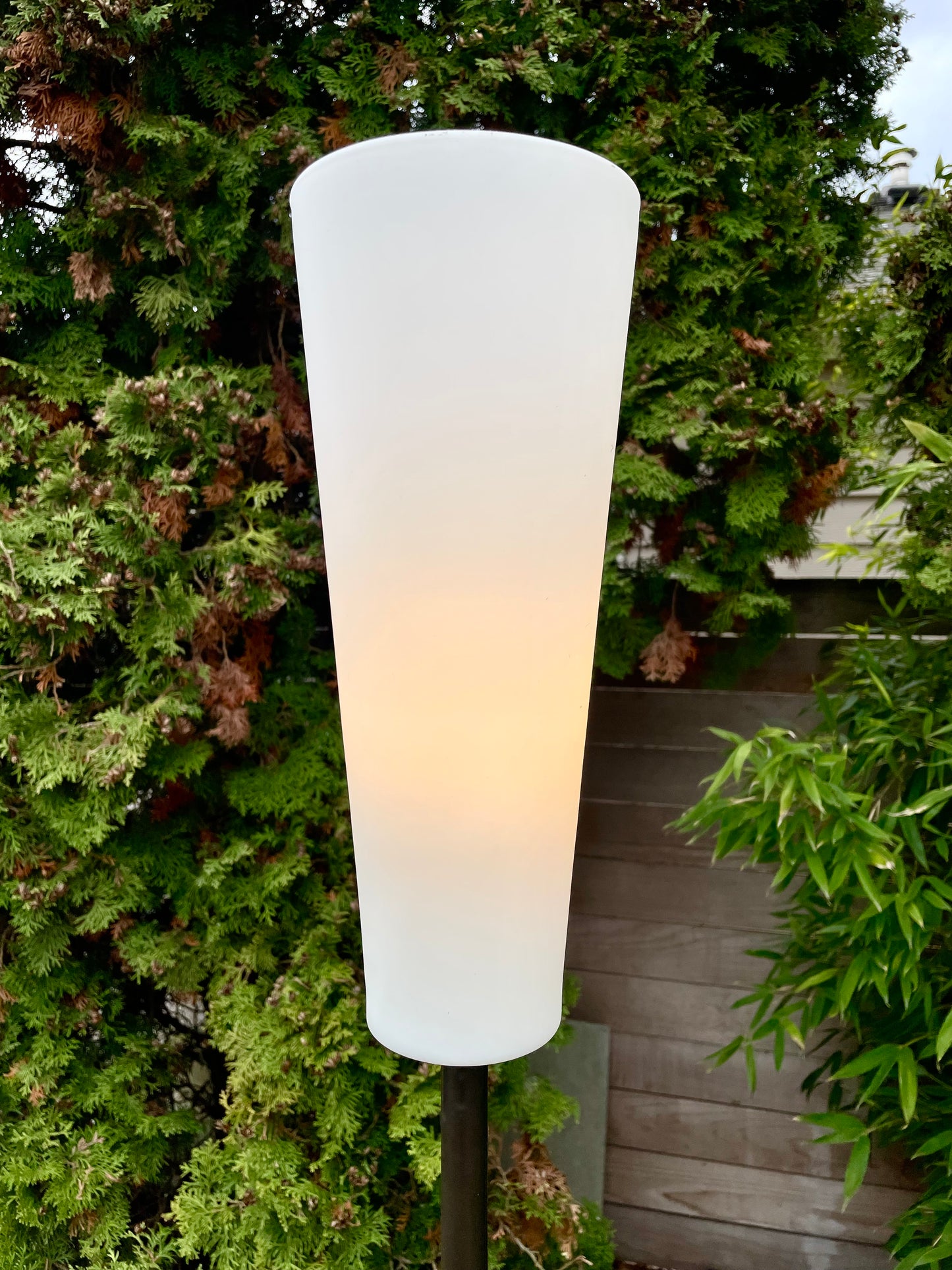 1980s Italian Postmodern Floor Lamp With Opaline Glass Shade — Minimalist Modern Torchère
