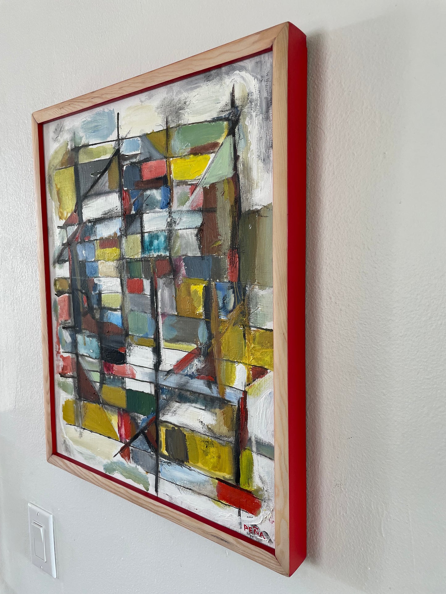 Framed Abstract Acrylic on Canvas by Francisco Peña 2025