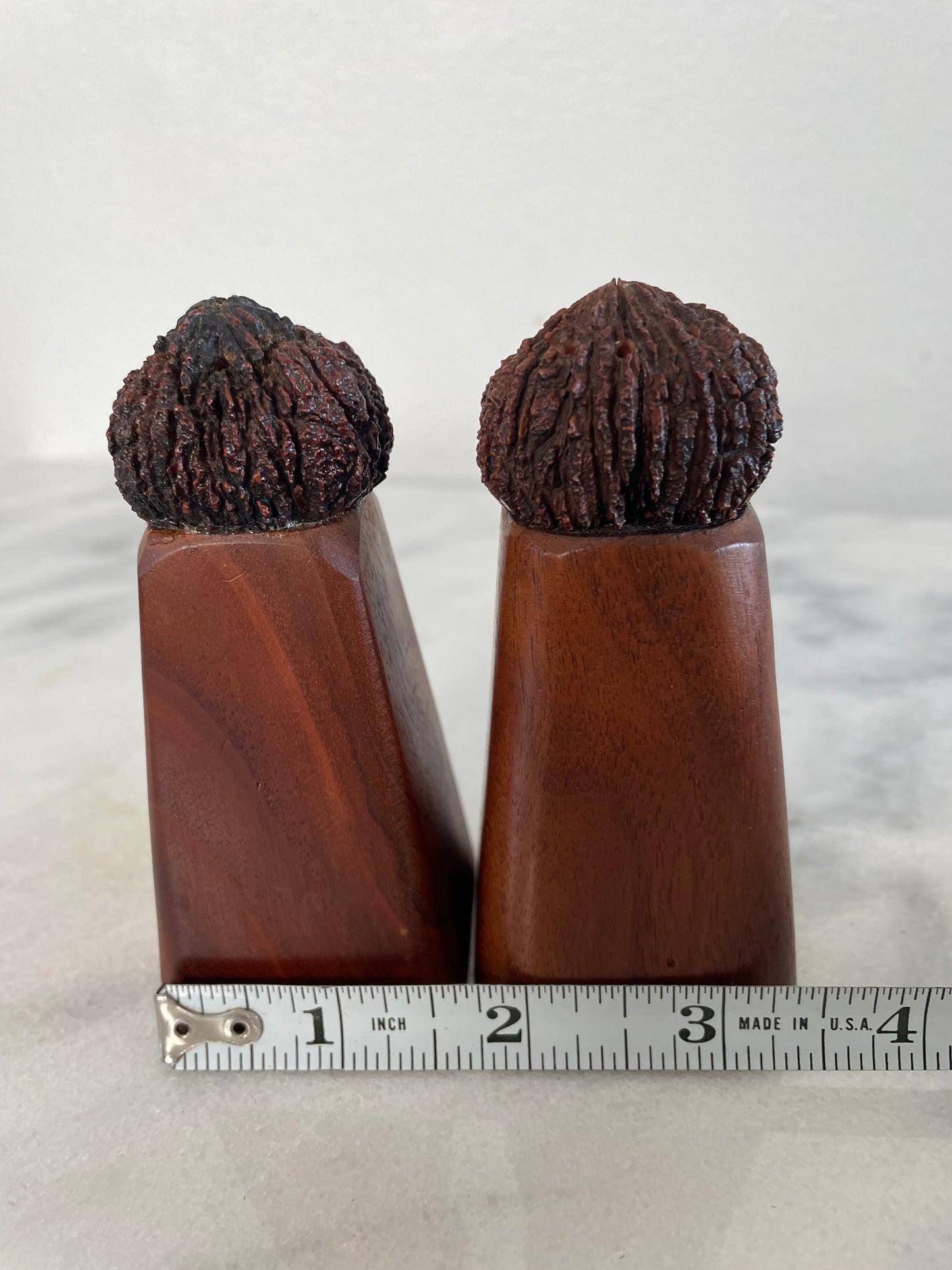Vintage Black Walnut Salt & Pepper Shakers- a Pair