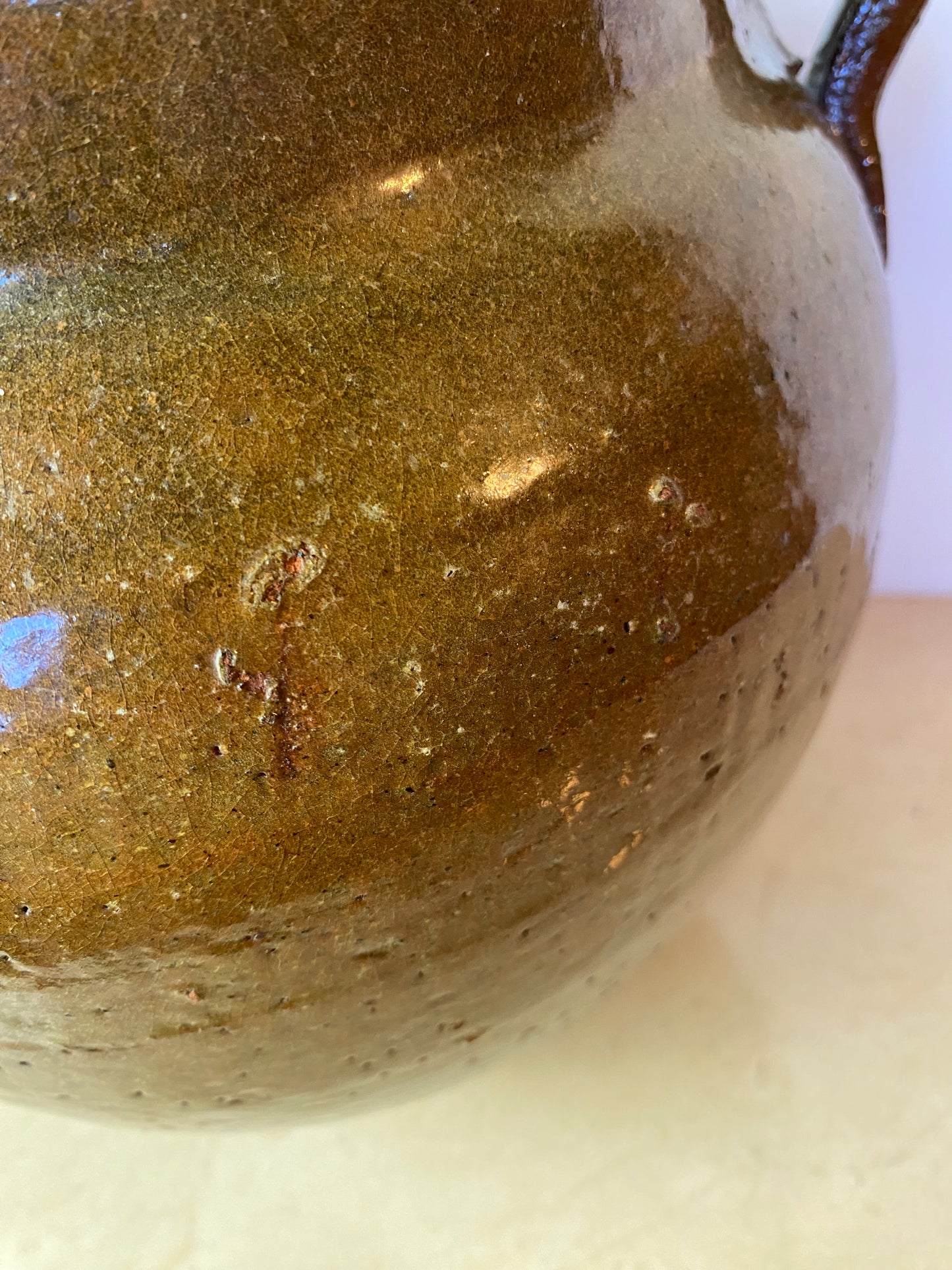 Antique French Glazed Terracotta Confit Pot, Southwest France