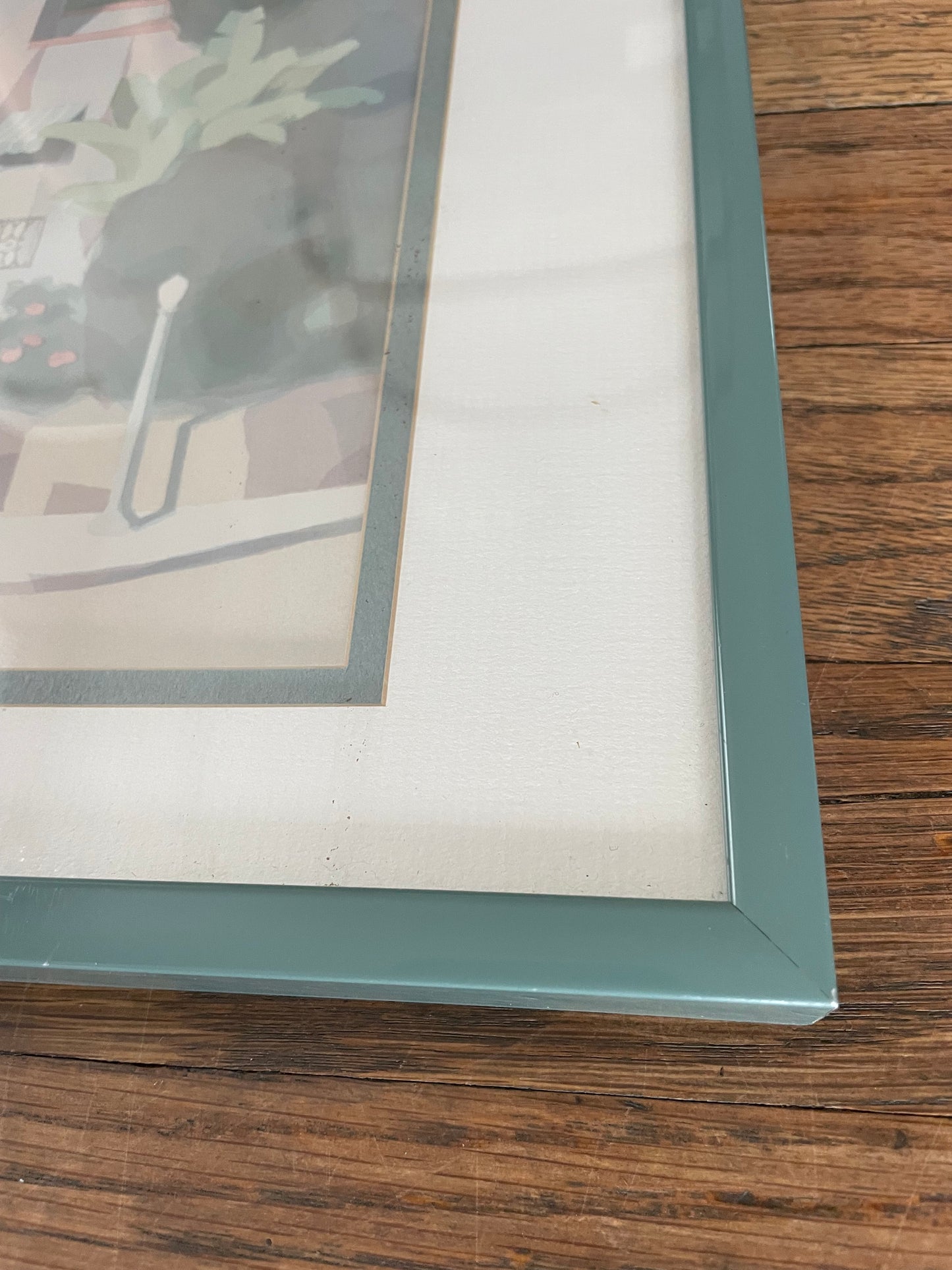 Vintage "Graciosa" Serigraph by William Buffett, Framed 1980s Pastel Mediterranean Cityscape Print
