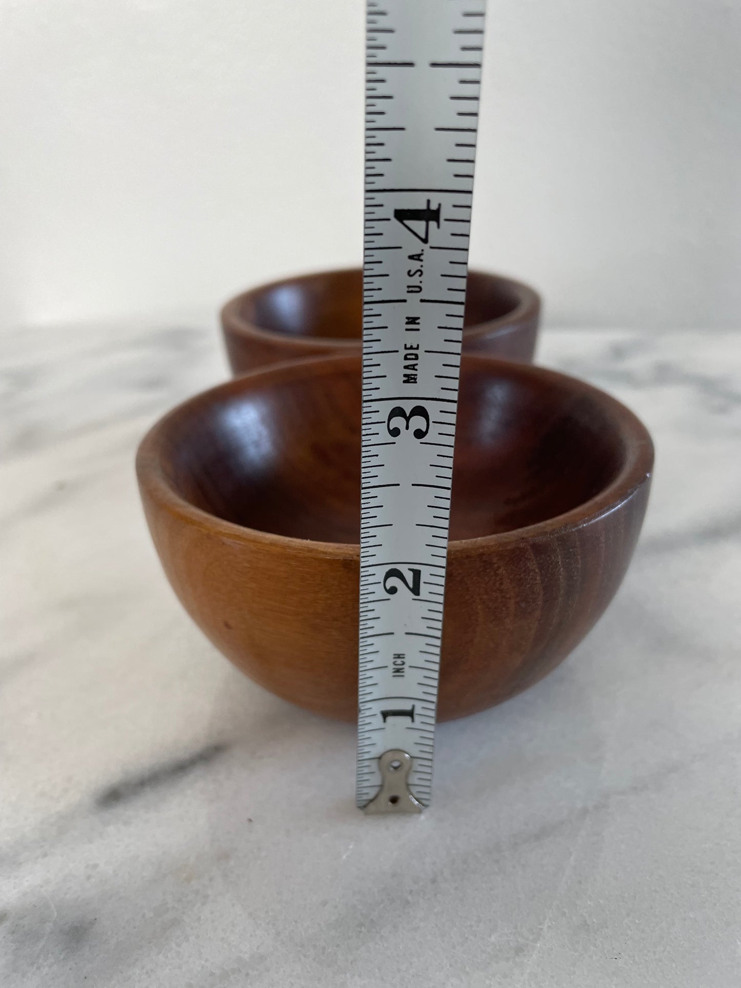 Mid 20th Century Small Turned Walnut Bowls - A Pair