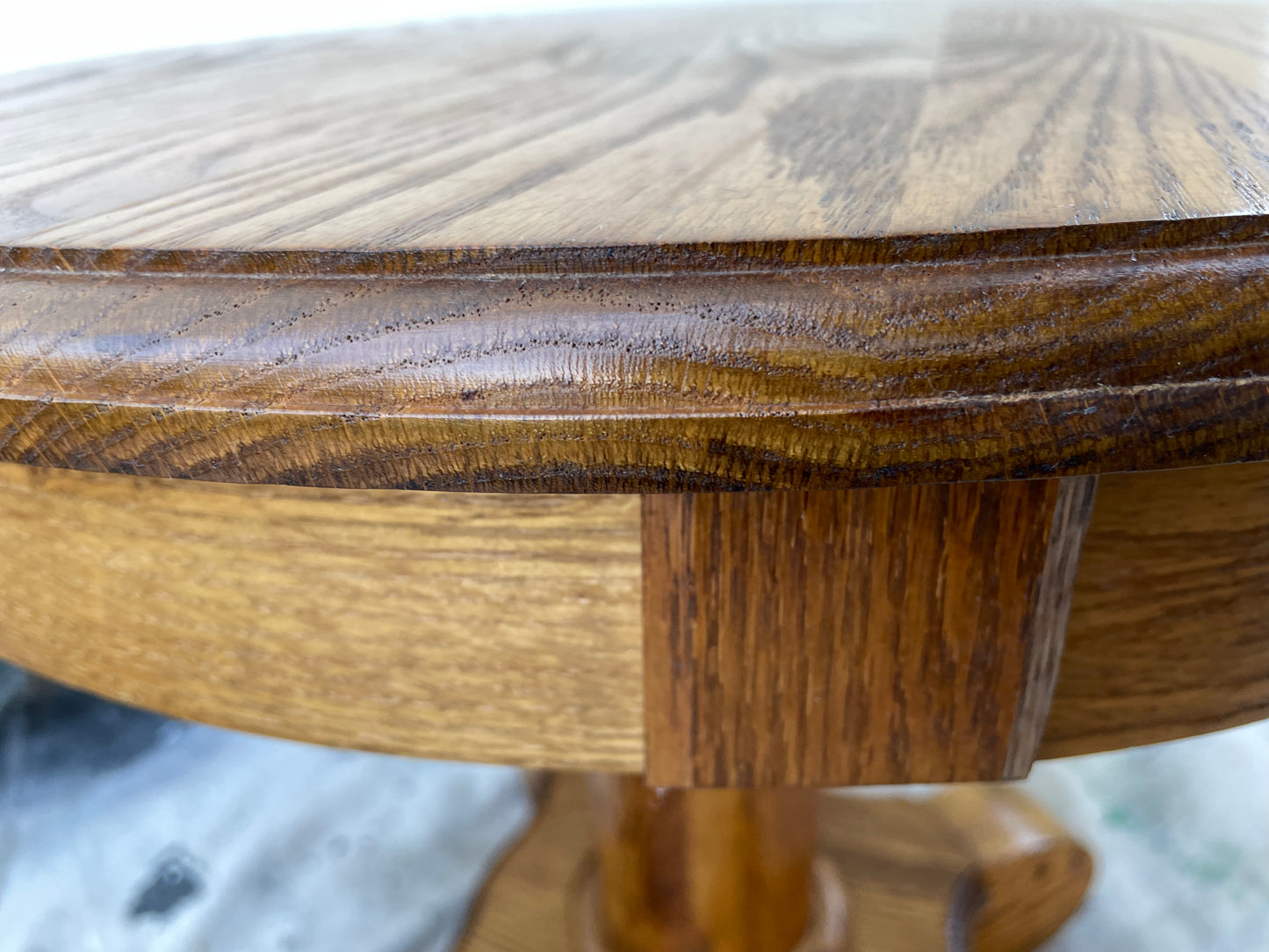 Mid 20th Century Solid Oak Round Pedestal Tables - a Pair