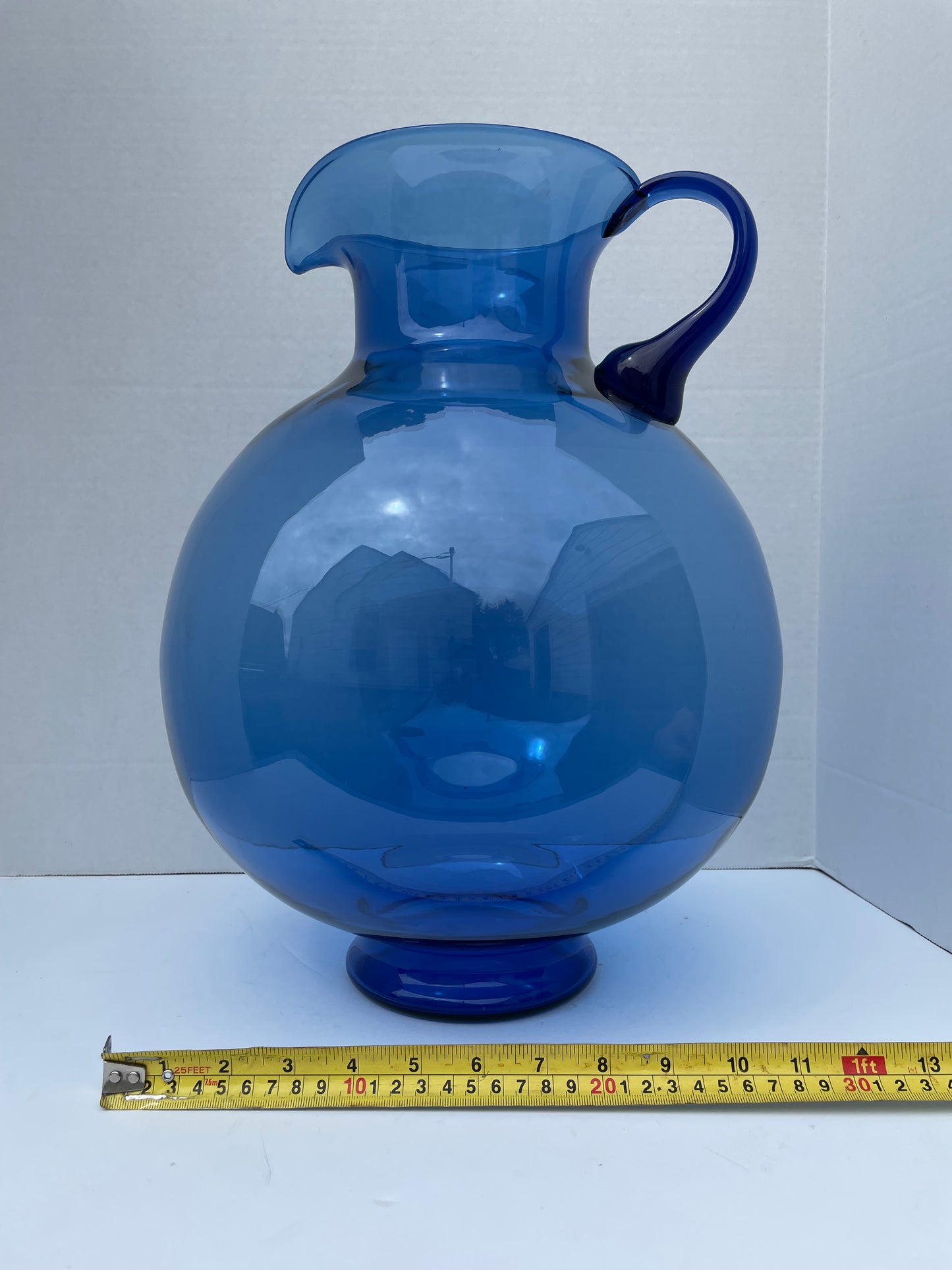 Large Hand Blown Blue Glassware for Tiara Exclusives Circa 1970s