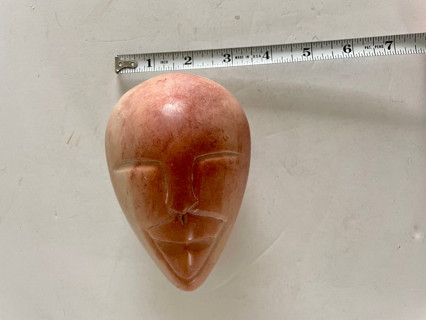 Late 20th Century Hand Carved Soapstone Face Box From Kenya
