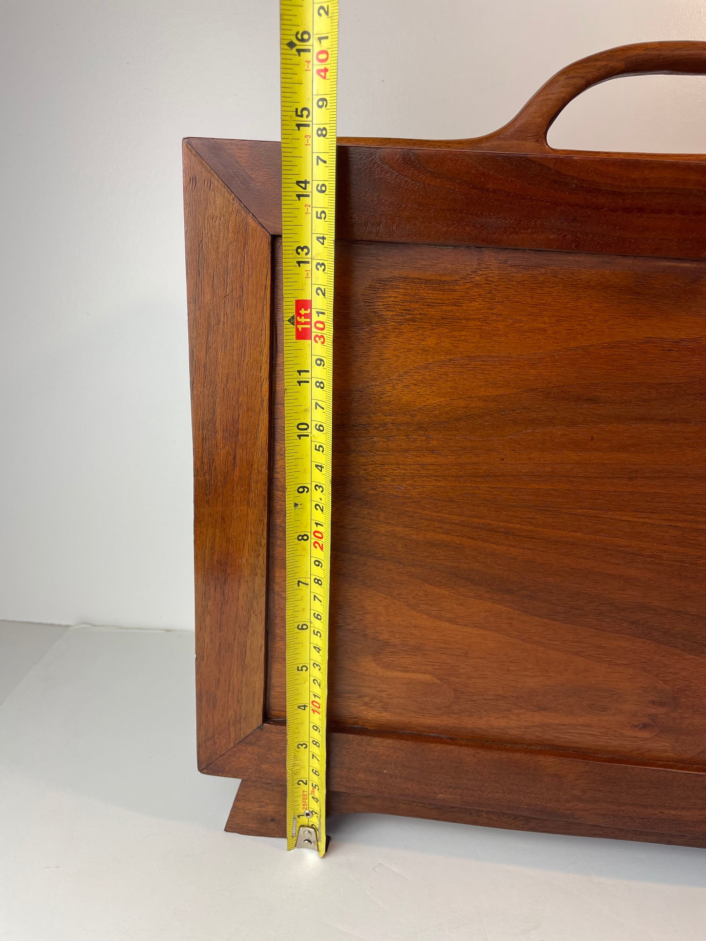 Vintage Woodcraft Studio Made Solid Walnut Magazine Holder