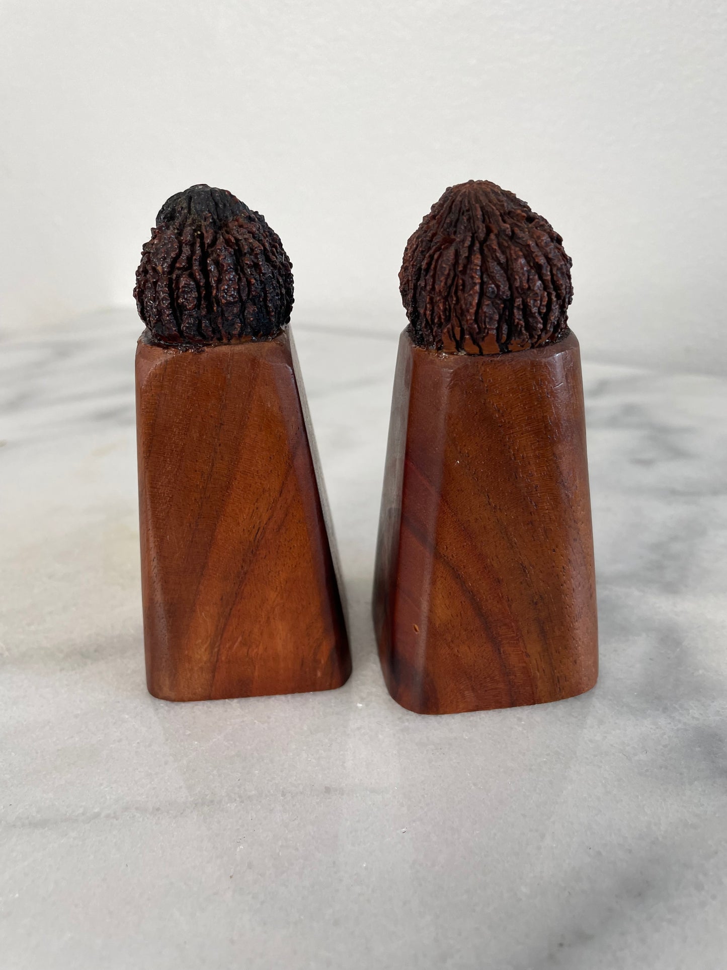 Vintage Black Walnut Salt & Pepper Shakers- a Pair