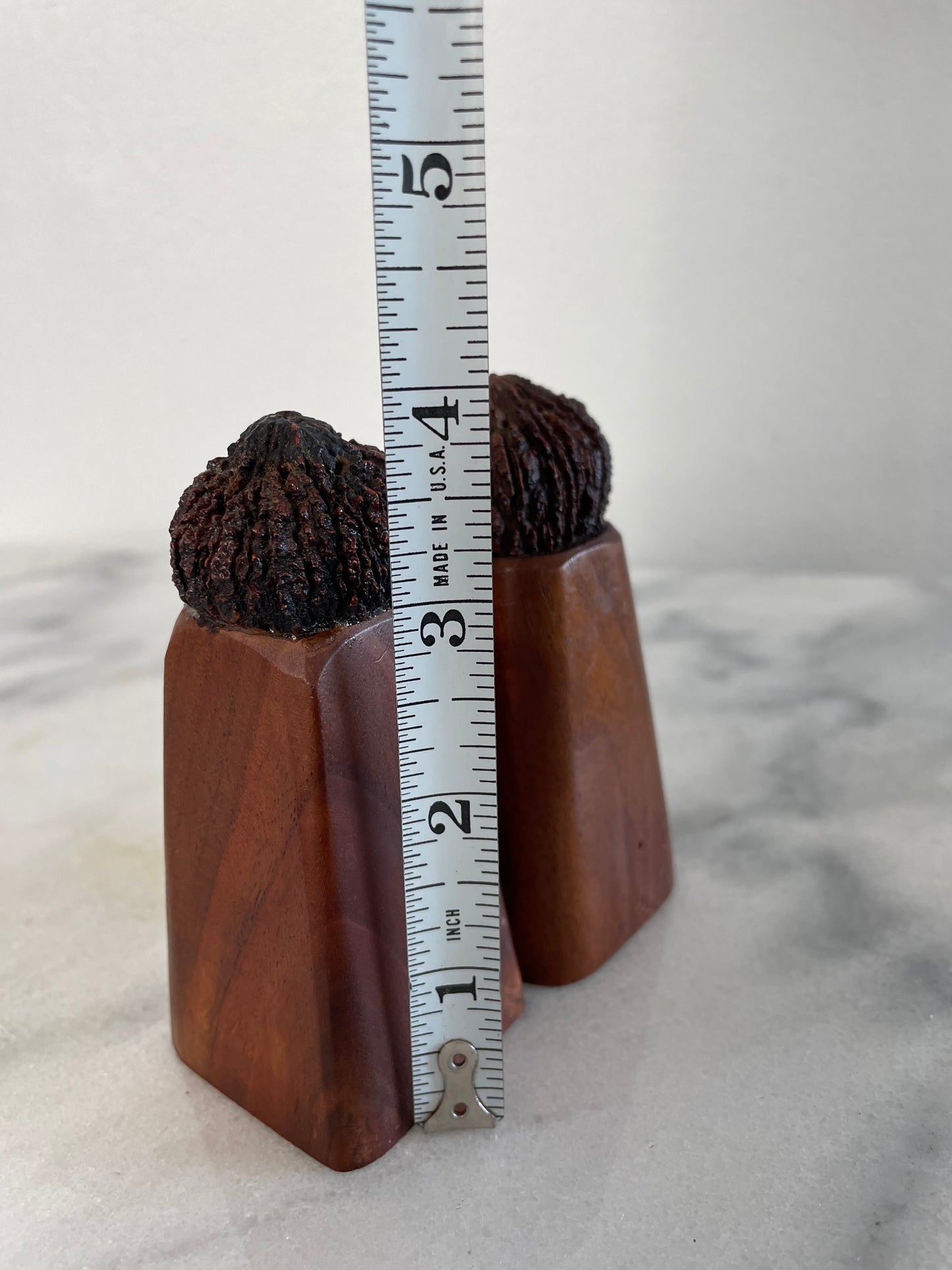 Vintage Black Walnut Salt & Pepper Shakers- a Pair