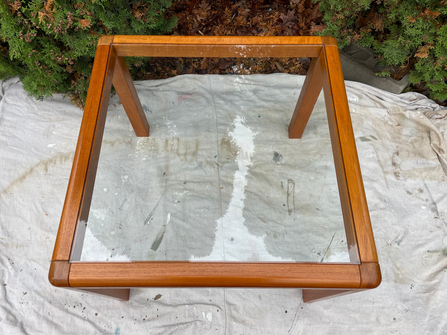Trioh-Mobler Teak & Glass Side Table Danish Modern, C. 1960s