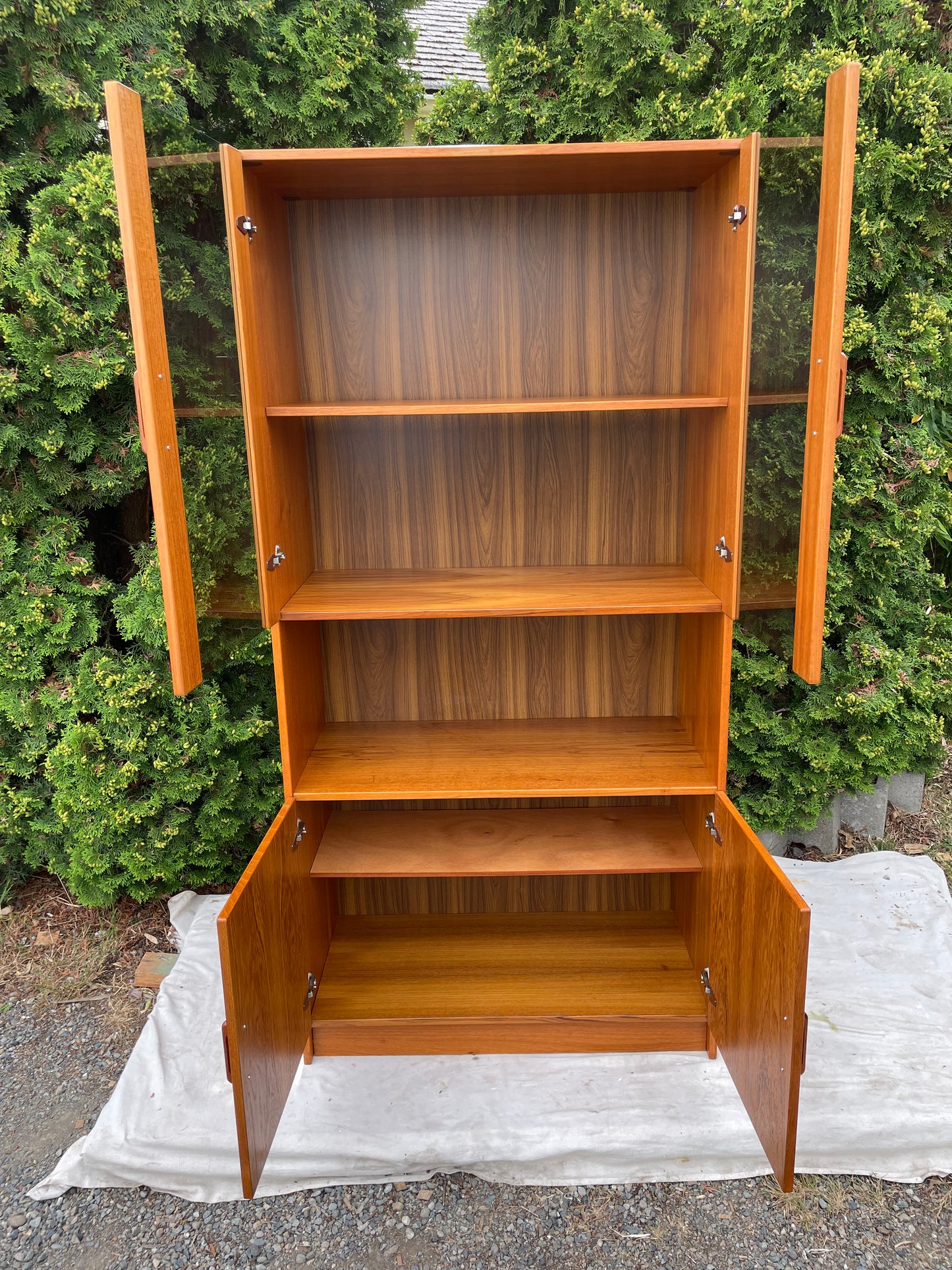 Danish Modern Teak & Smoked Glass Cabinet