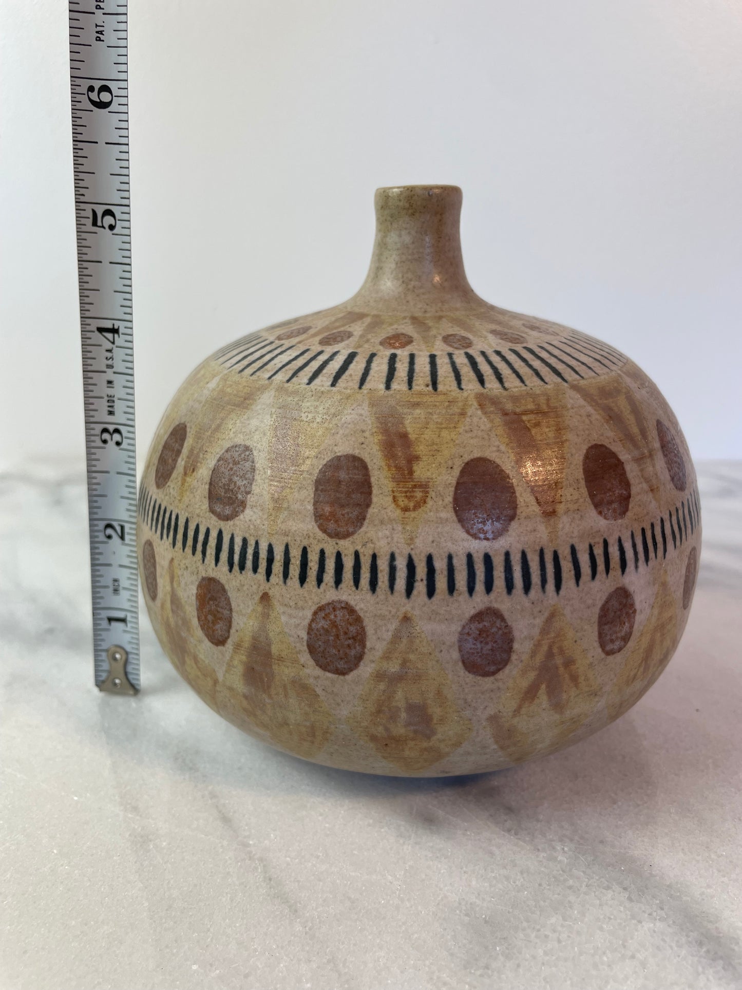Mid 20th Century Ceramic Weedpot With Archaizing Decoration