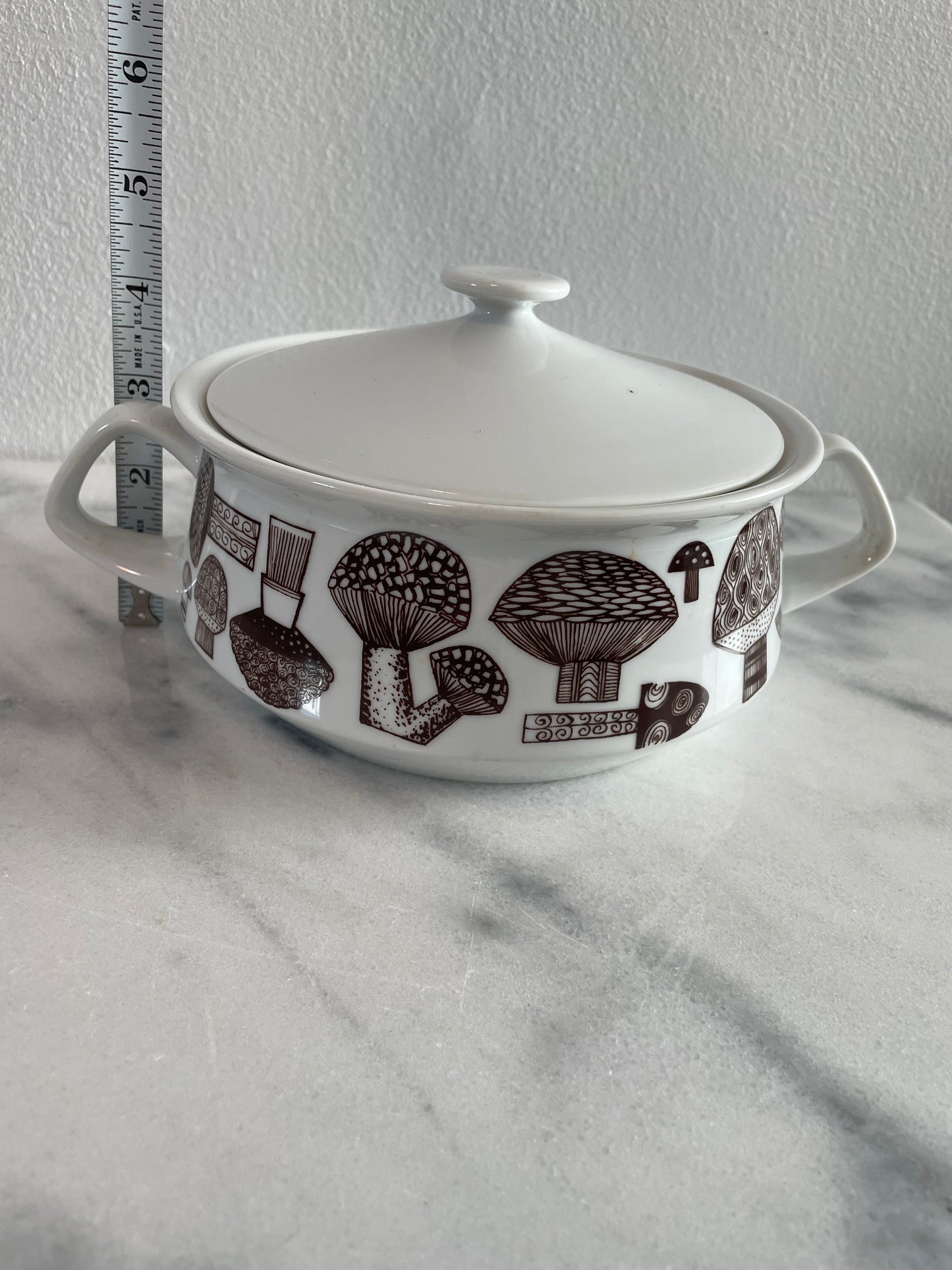 Vintage Kaj Franck Mushroom Casserole With Lid Porcelain Finland