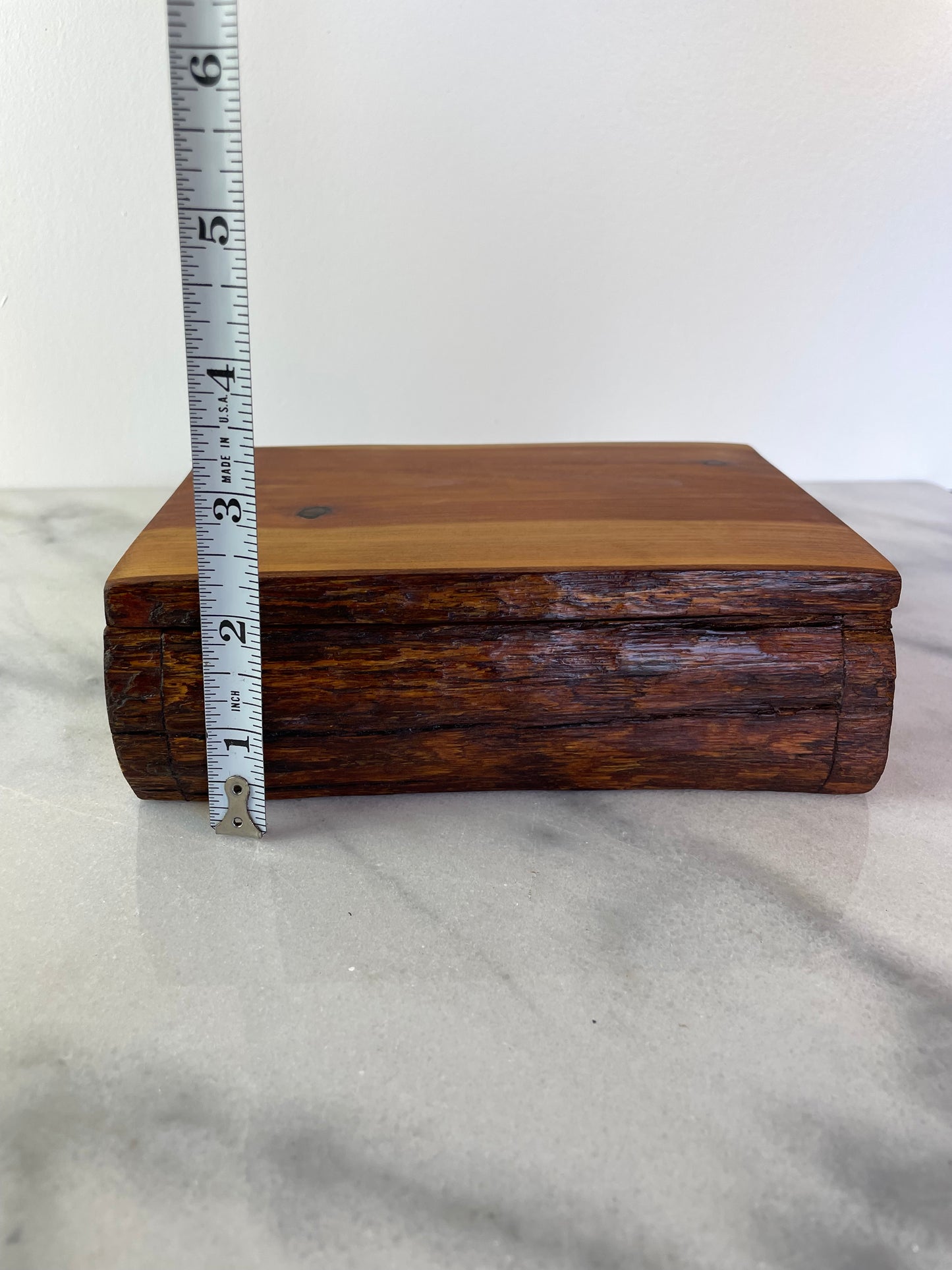 Mid 20th Century Hand Crafted Live Edge Wood Stash Box