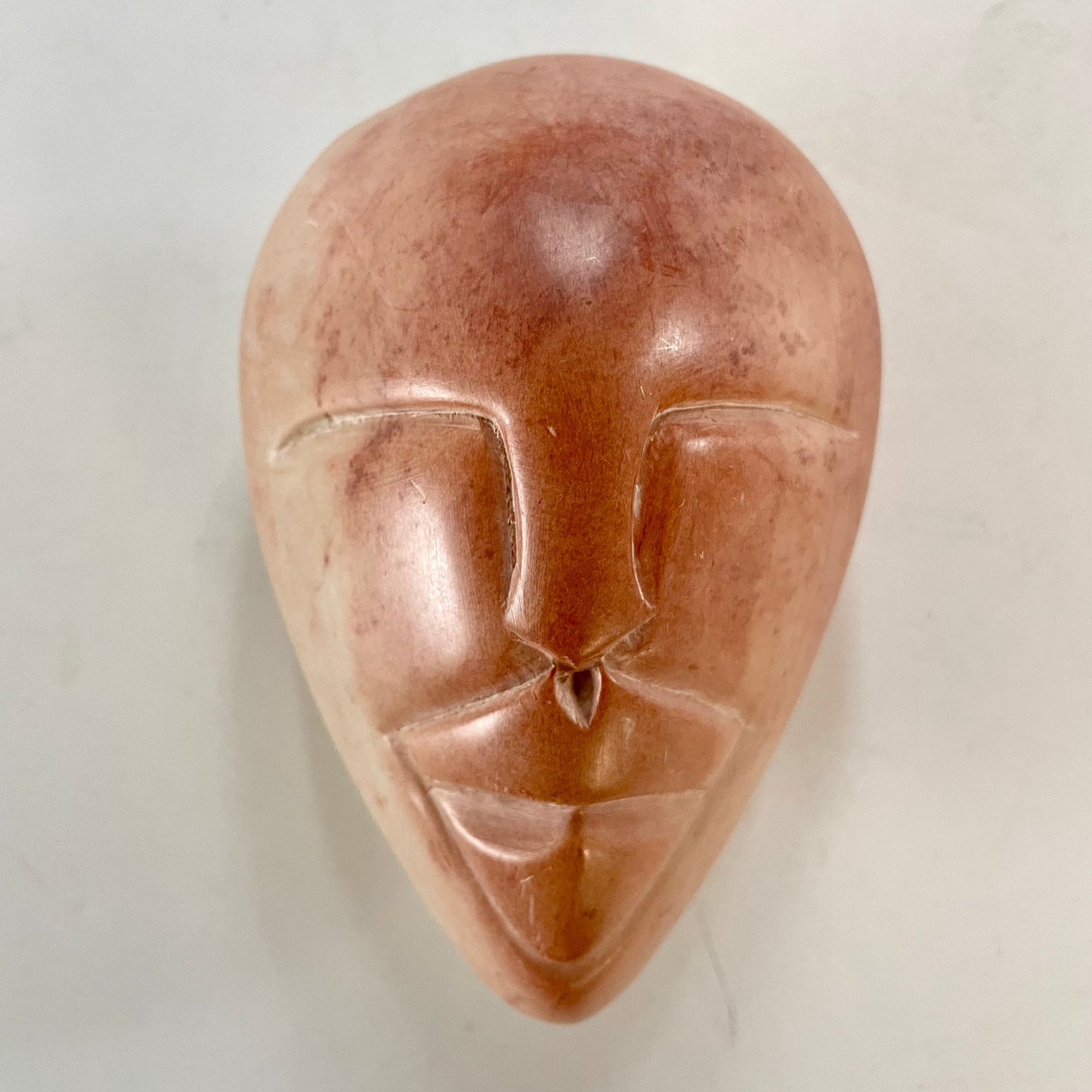 Late 20th Century Hand Carved Soapstone Face Box From Kenya