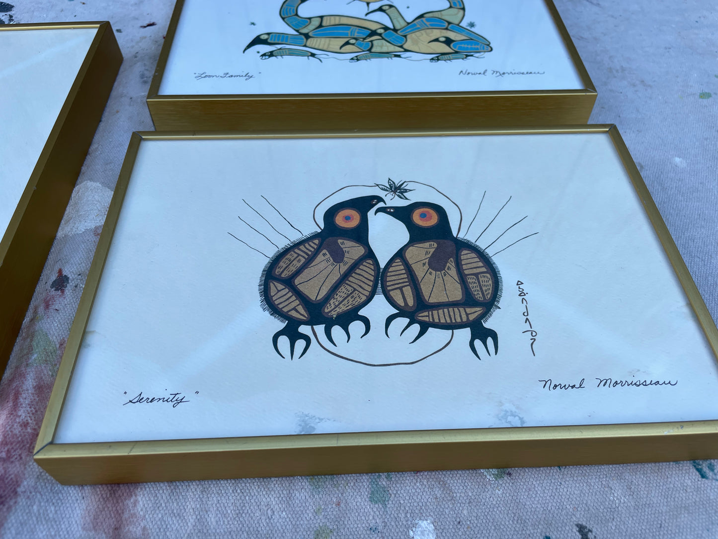 Late 20th Century Framed Norval Morrisseau Art Prints Set of 3