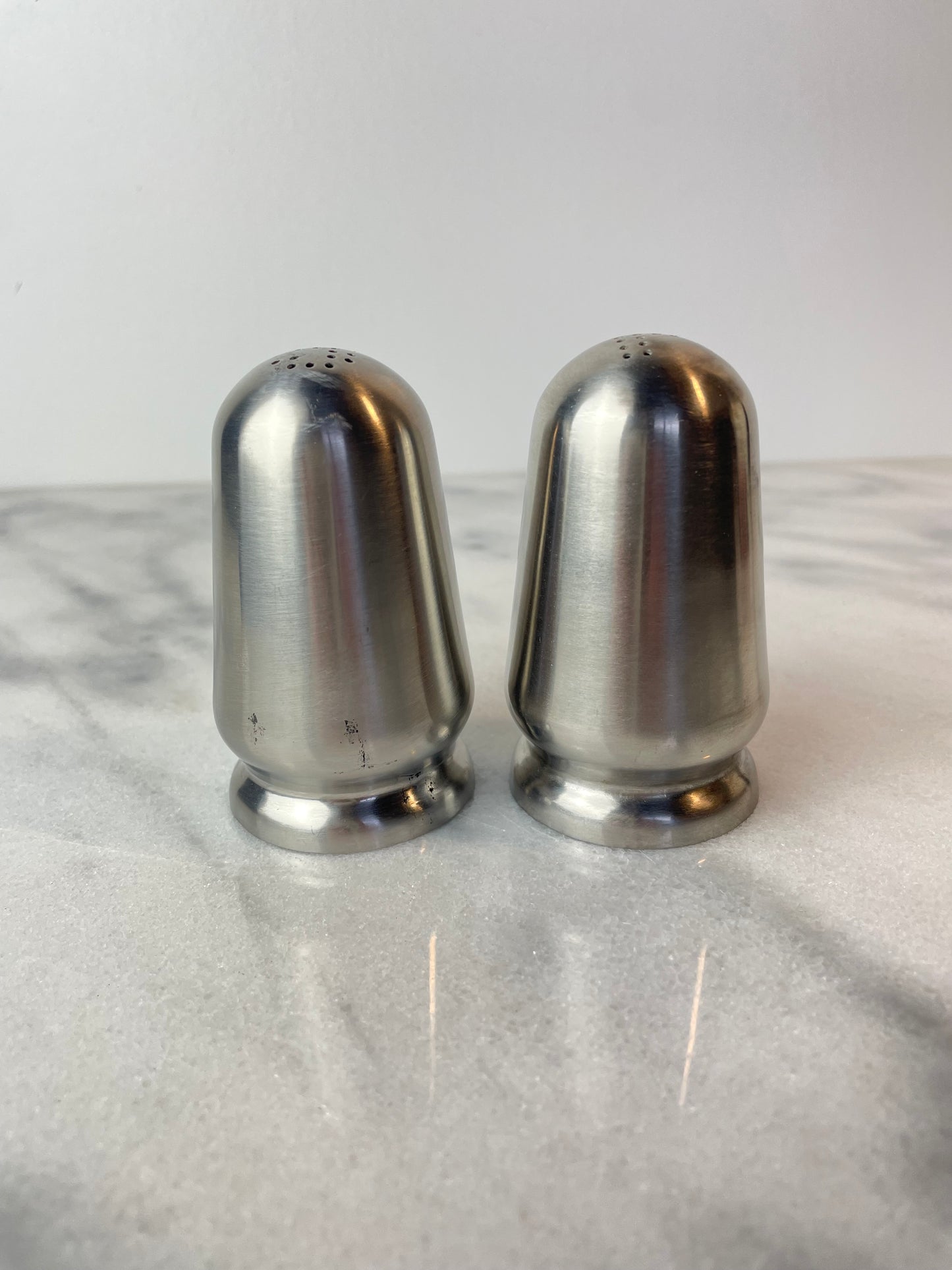 Vintage Reed & Barton 18/8 Stainless Steel Salt & Pepper Shakers — Mid-Century Modern “Viking” Pattern