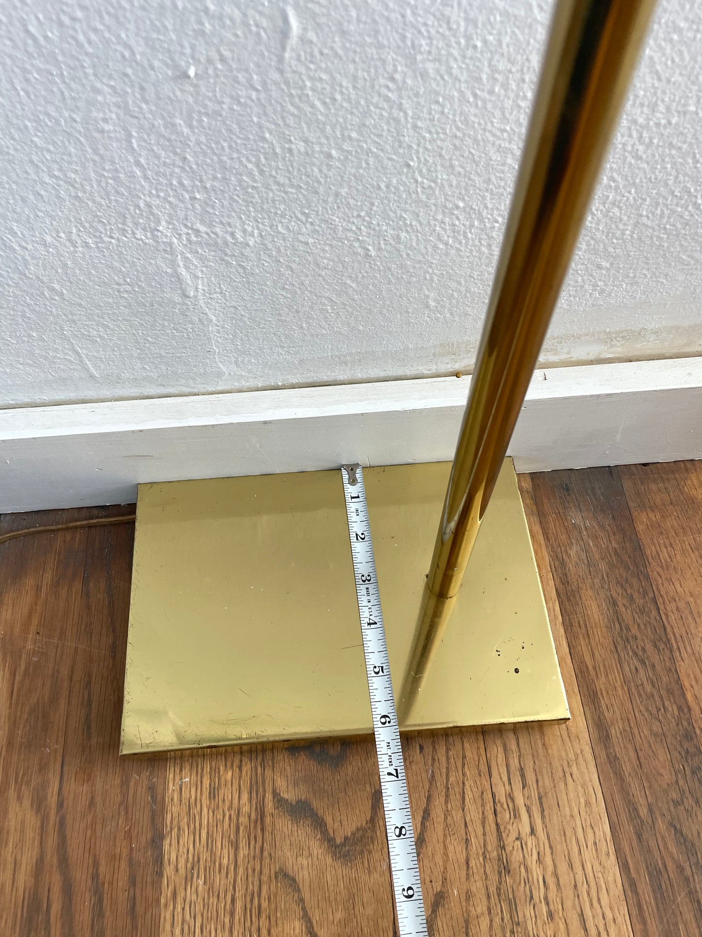 Mid 20th Century Koch & Lowy Brass Pharmacy Floor Reading Lamp With Dimmer