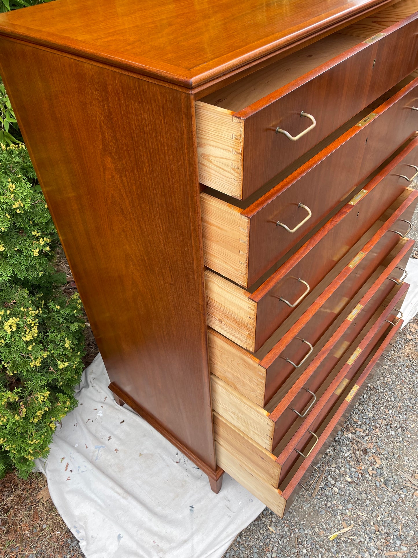 Danish Highboy Dresser Chest by Ole Wanscher