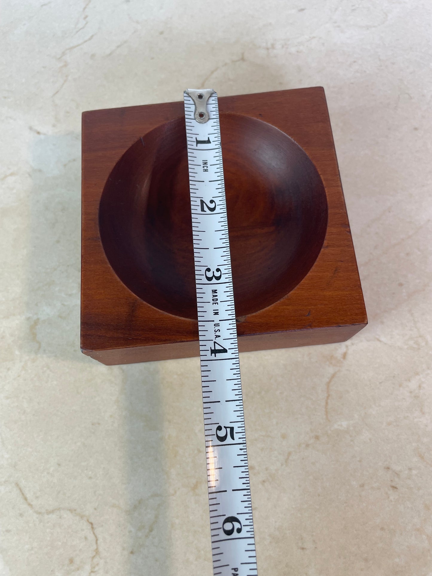 Vintage Studio Craft Modern Teak Cube Catchall / Vide-Poch