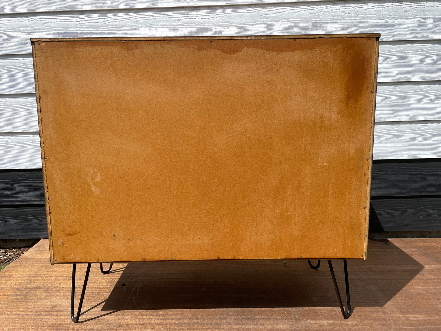 Mid-Century Modern Wood 3 Drawer Dresser on Hairpin Legs