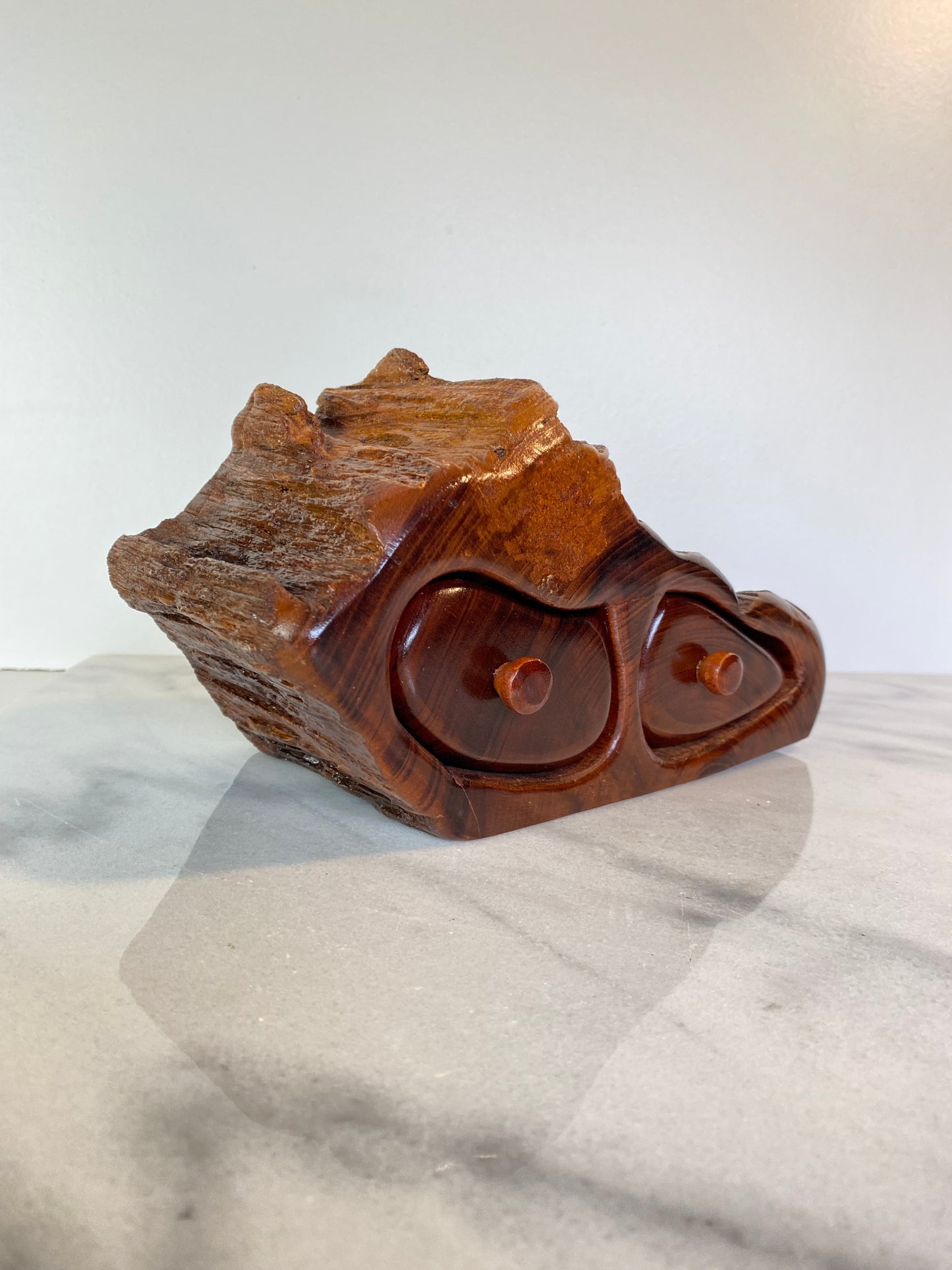 Mid 20th Century Studio Craft Raw Edge Tropical Hardwood Jewelry Box by Galería Arenal