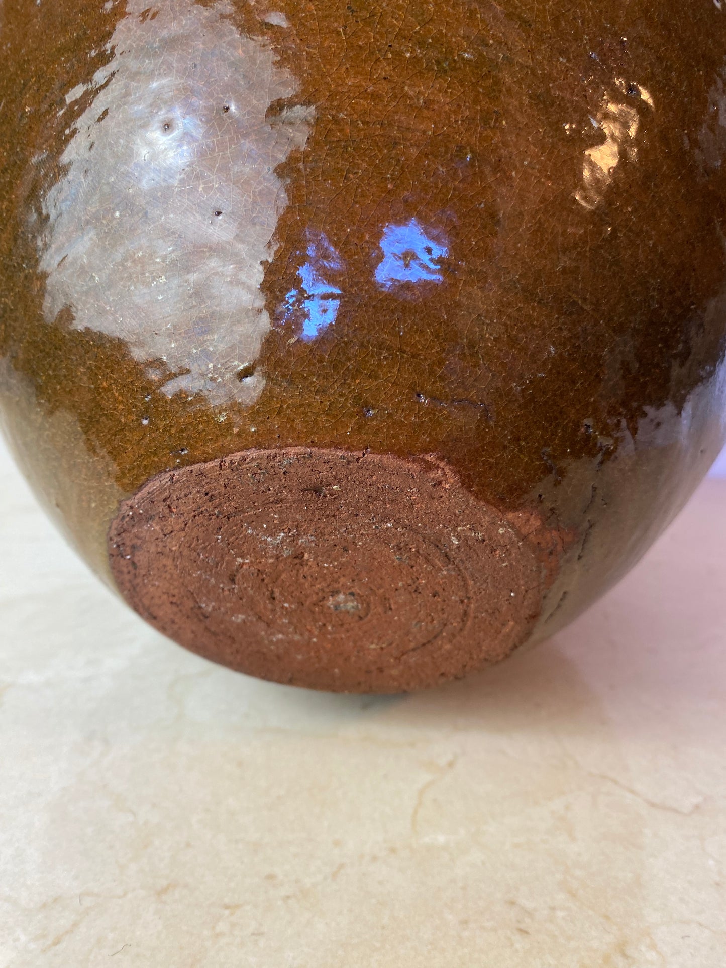 Antique French Glazed Terracotta Confit Pot, Southwest France