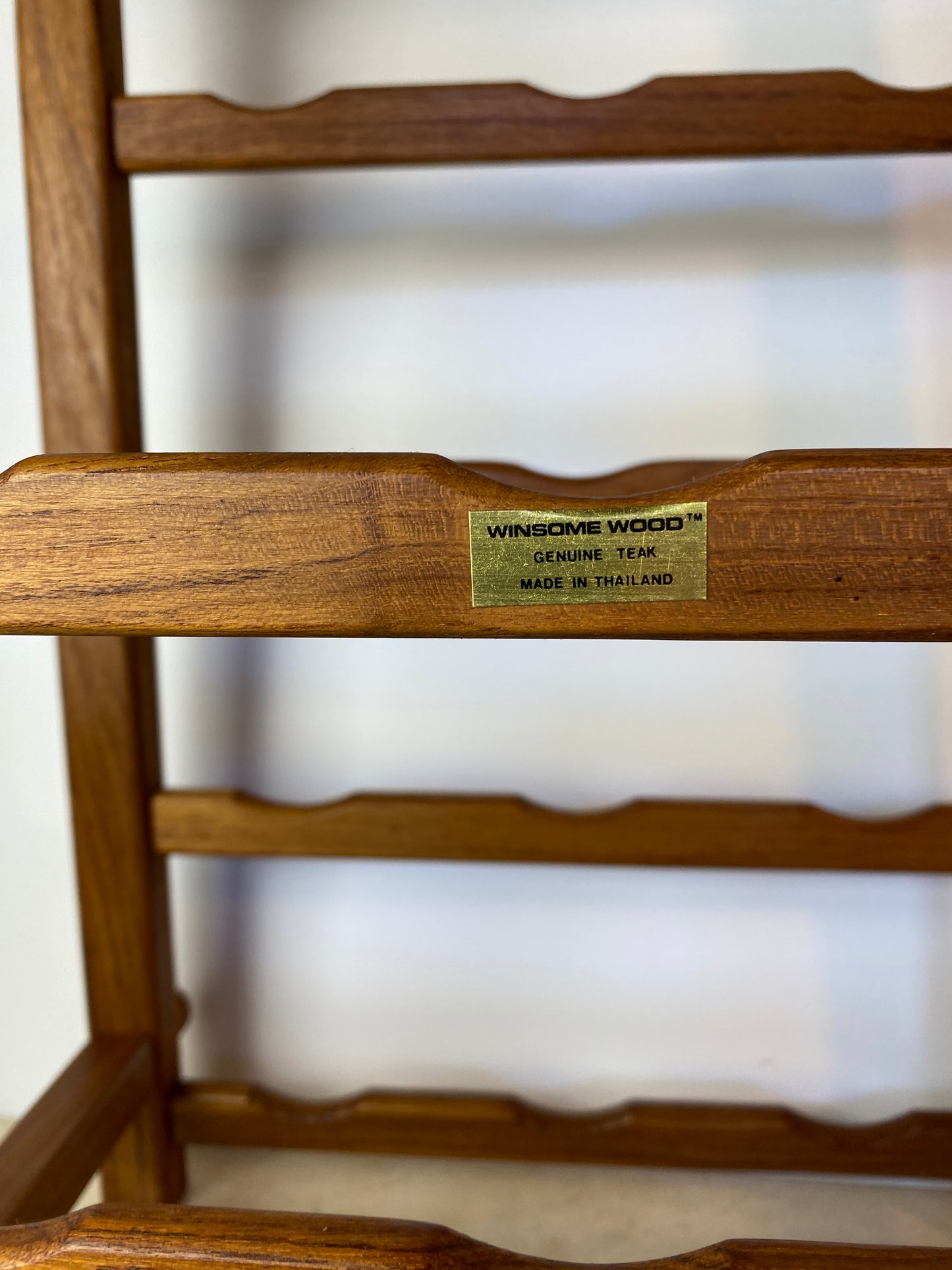 Vintage Winsome Wood Teak Wine Rack, Danish Modern Style