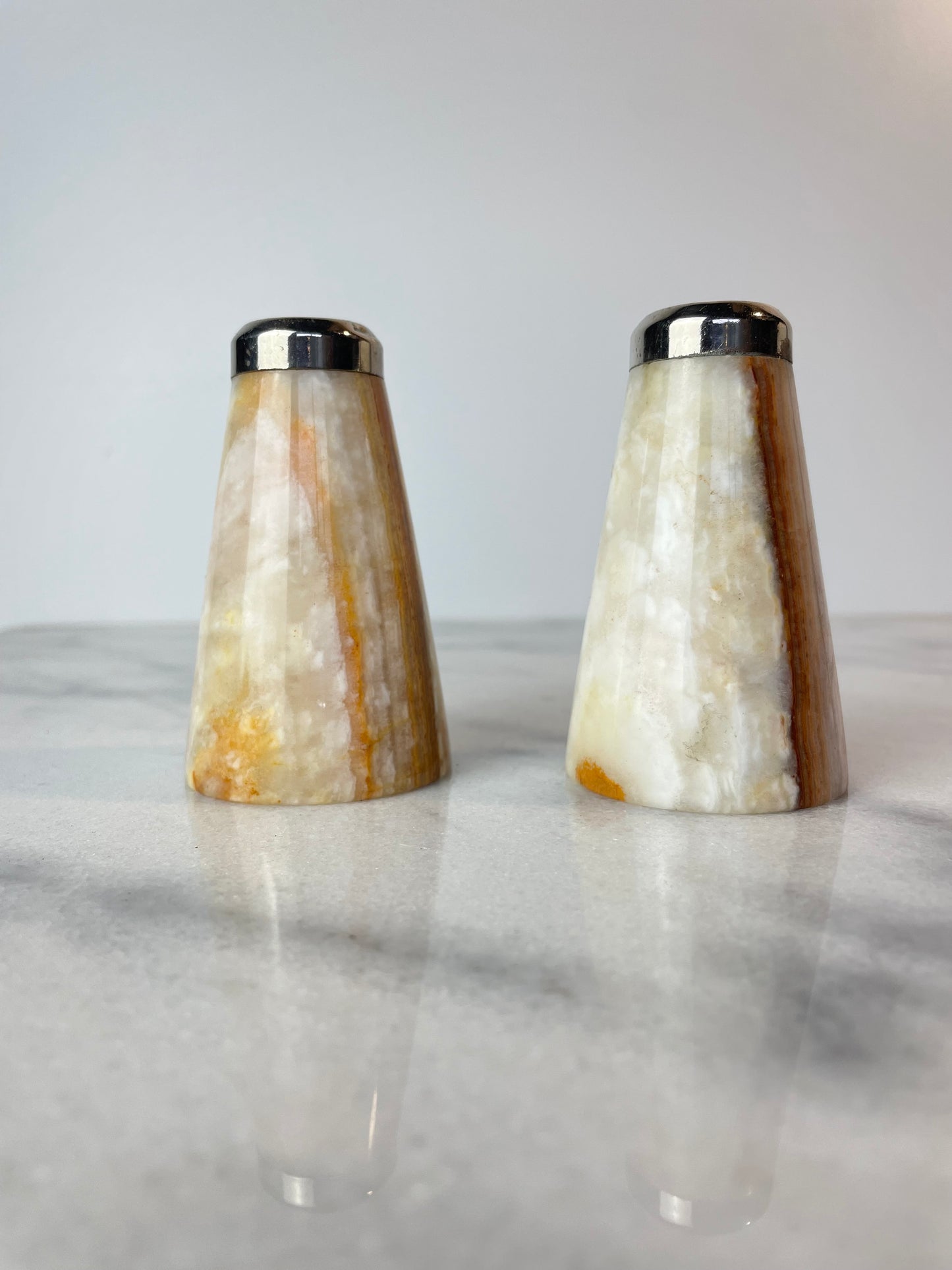 Mid-Century Onyx Salt & Pepper Shakers