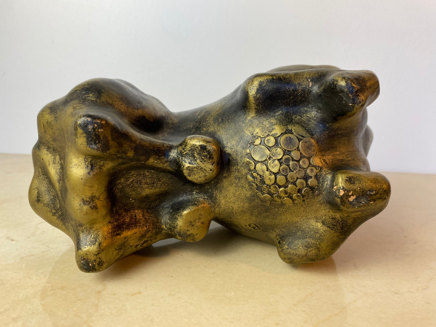 Signed Mid-Century Modern Brutalist Ceramic Bull Sculpture by Boštjan Putrih, 1970s