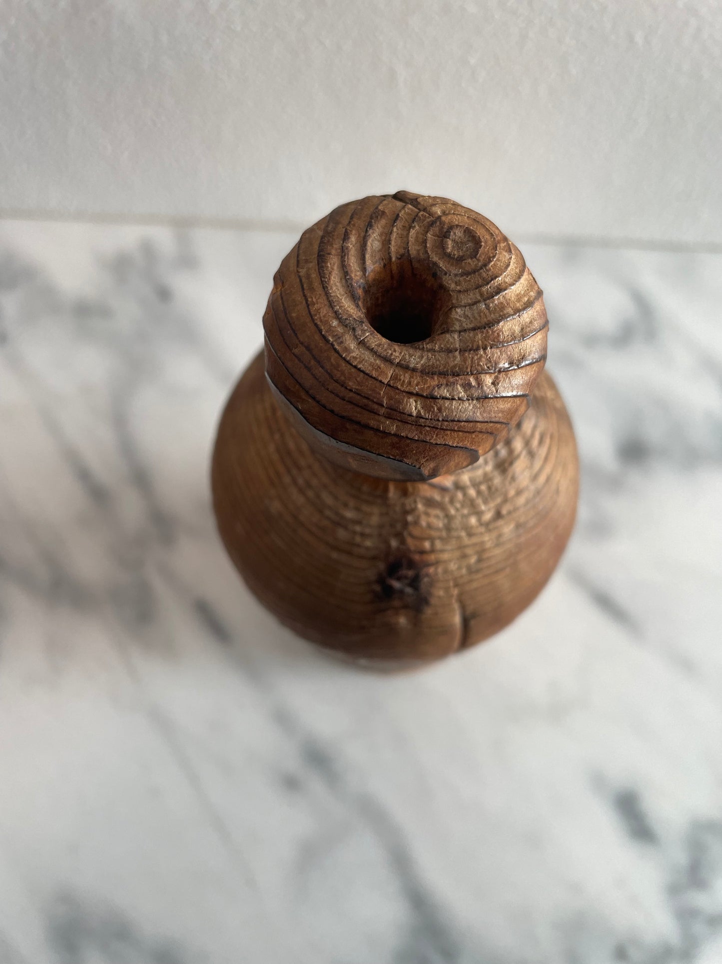 Vintage Robert Cumpston Handmade Wood Rustic Weedpot Bottle Form