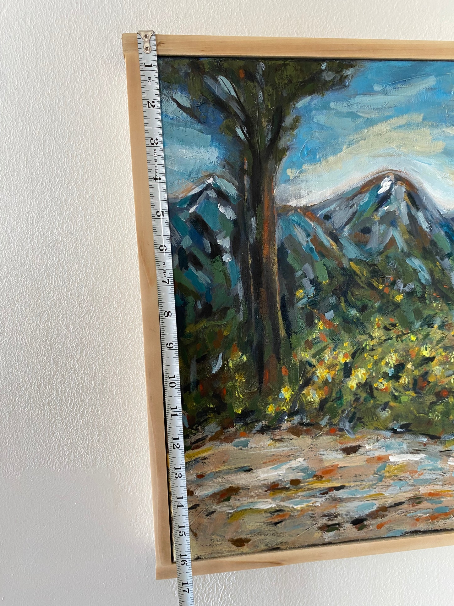 Original Pacific Northwest Landscape Painting – Icicle Ridge, Leavenworth by Francisco Peña – Framed 21” x 17”