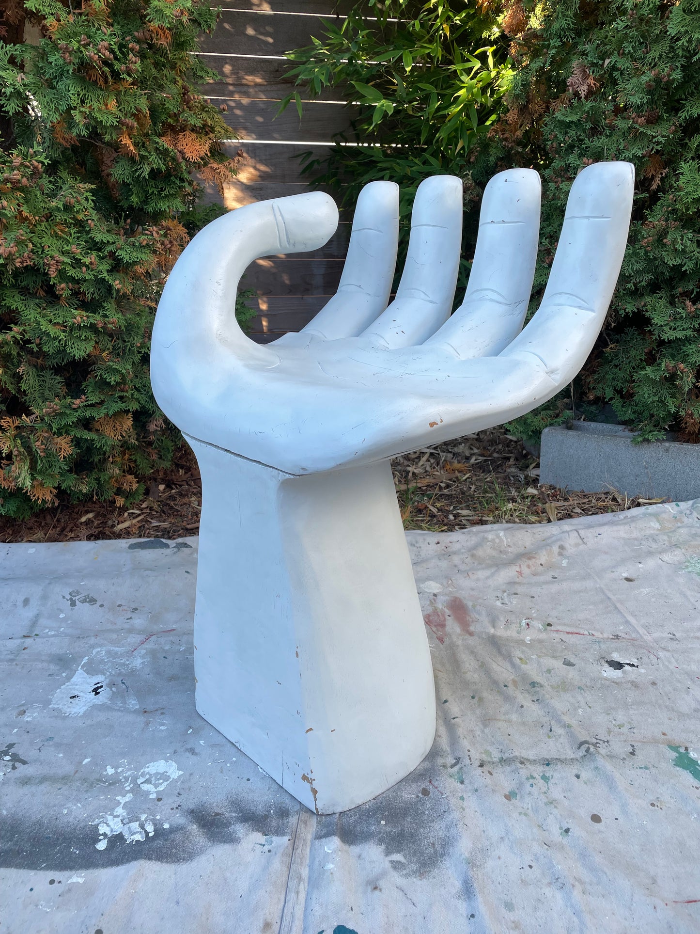 1970s Vintage Wooden Hand Chair – Sculptural Surrealist Art Seat