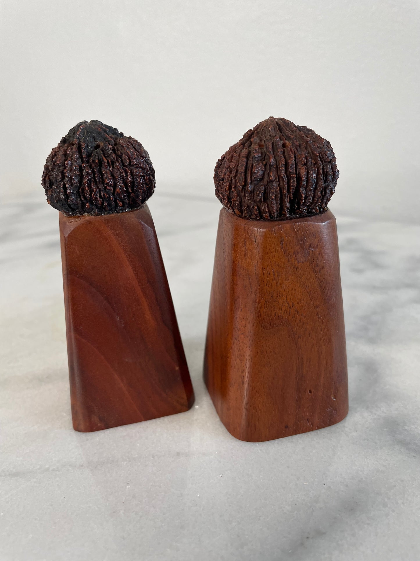 Vintage Black Walnut Salt & Pepper Shakers- a Pair