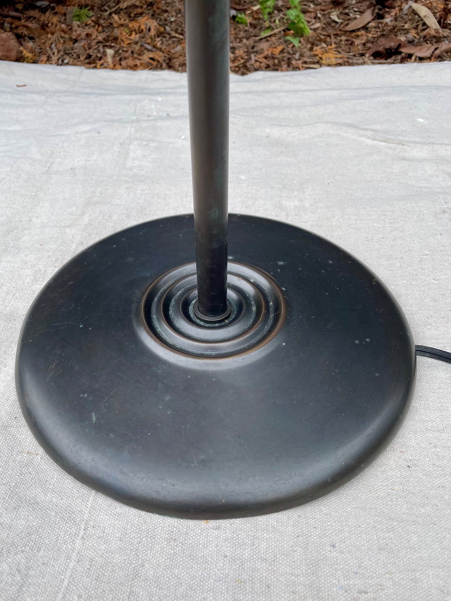 1980s Italian Postmodern Floor Lamp With Opaline Glass Shade — Minimalist Modern Torchère