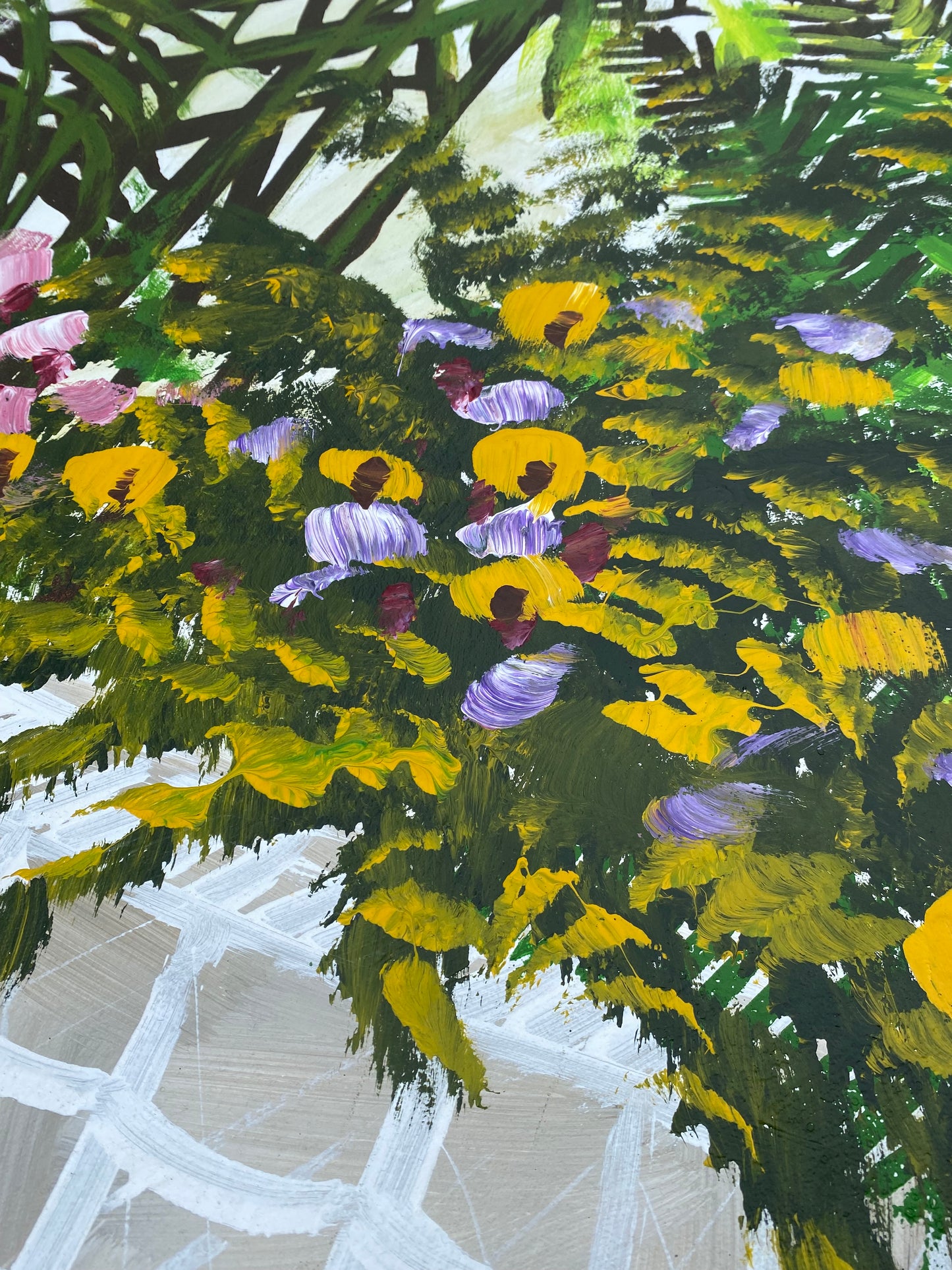Oversized 40" Lee Reynolds "Three Botanical Baskets" Vanguard Studios Oil Painting