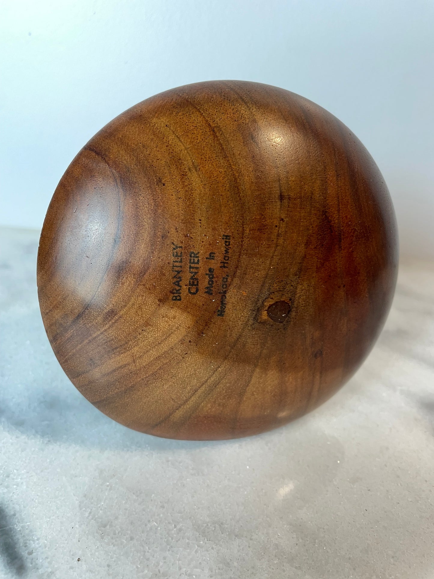 Vintage Hawaiian Koa Wood Poi Pounder by Brantley Center, Honokaa Hawaii