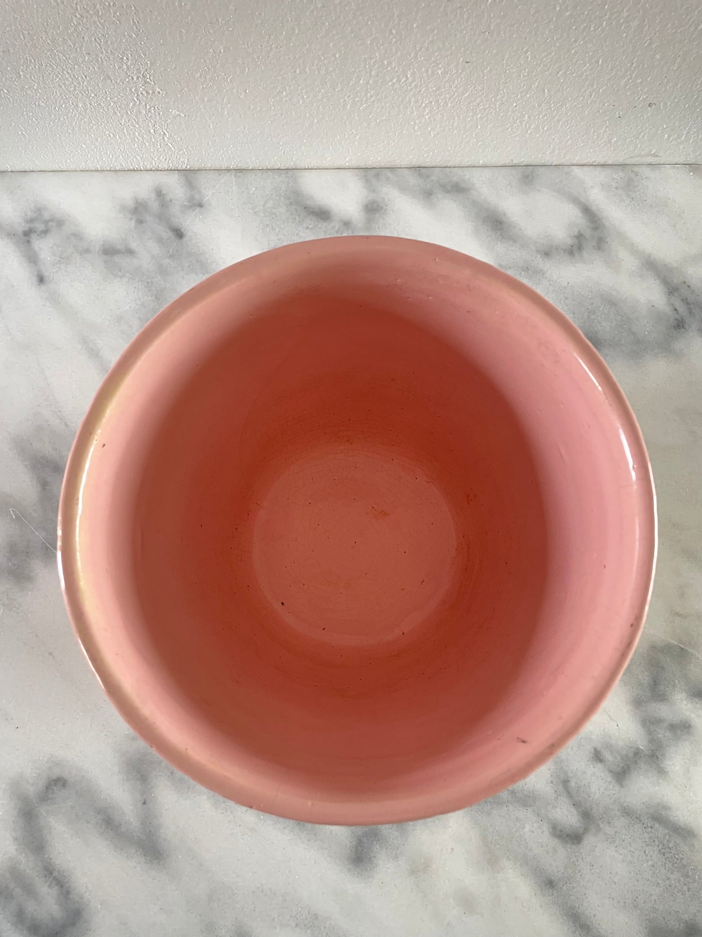 Vintage McCoy Art Pottery Jardiniere Flower Pot with Pink Floral Roses