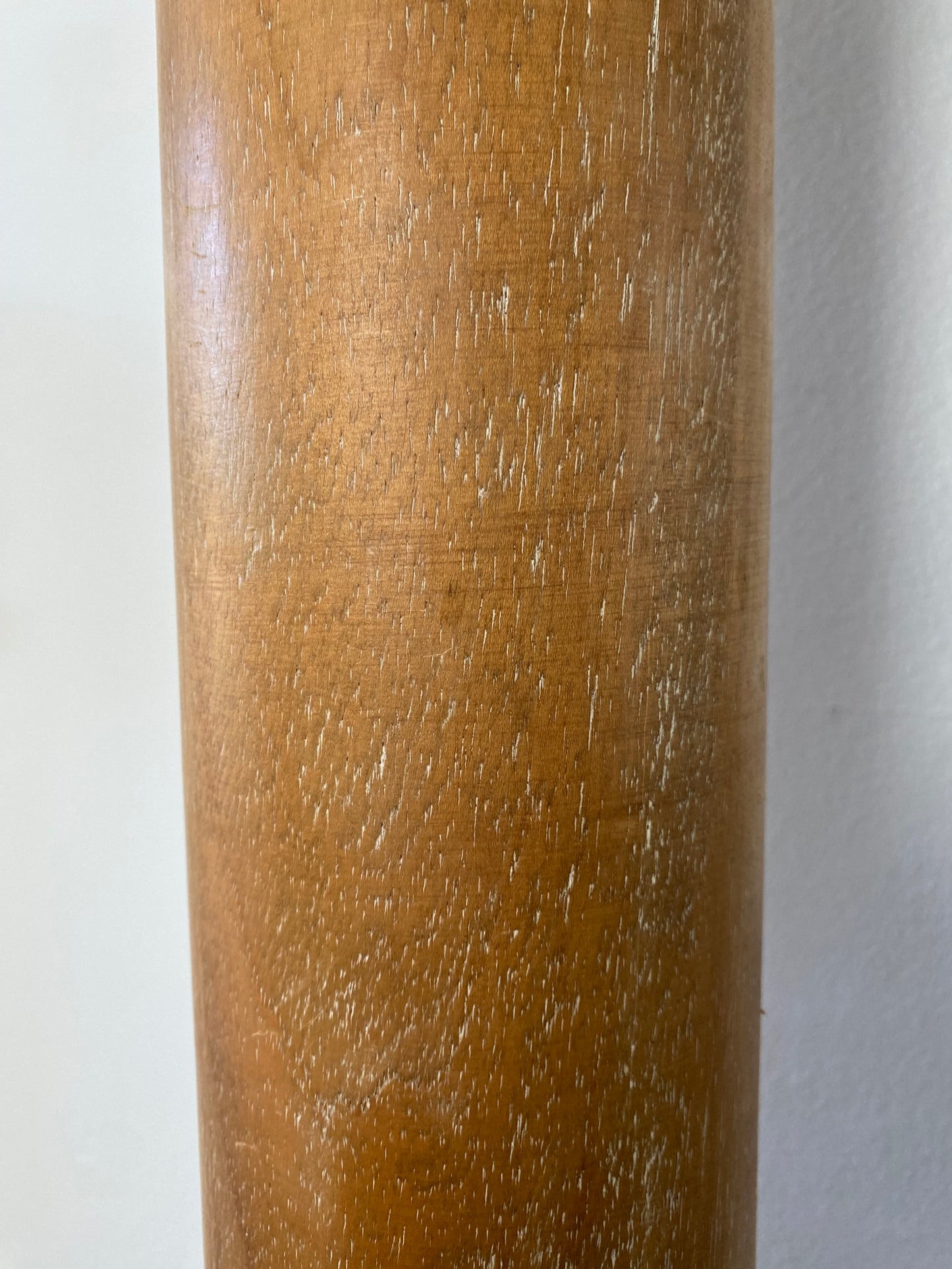 Vintage Italian Wood Architectural Column Floor Lamp With Brass Finial